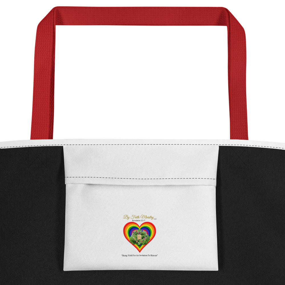 By Faith Jesus Christ Saves John 14:6 All-Over Print Large Tote Bag