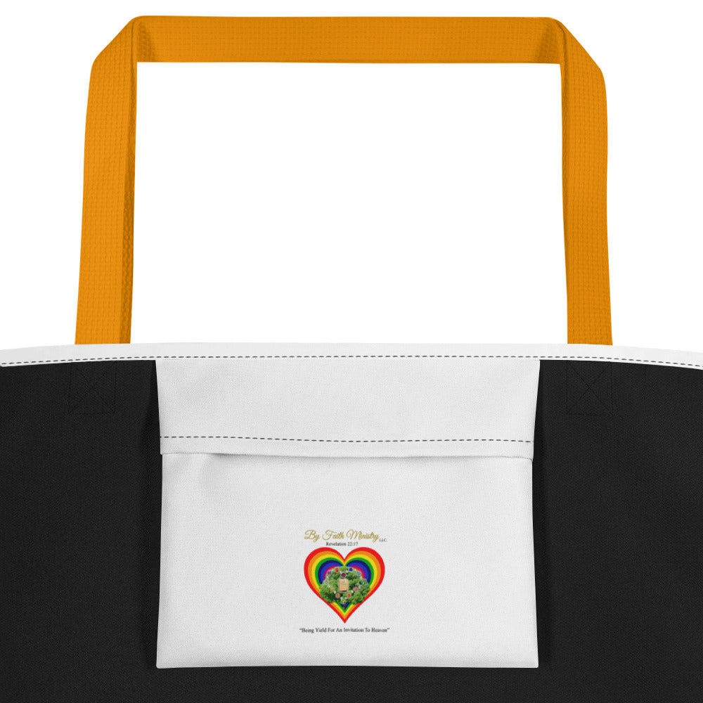 By Faith Jesus Christ Saves John 14:6 All-Over Print Large Tote Bag
