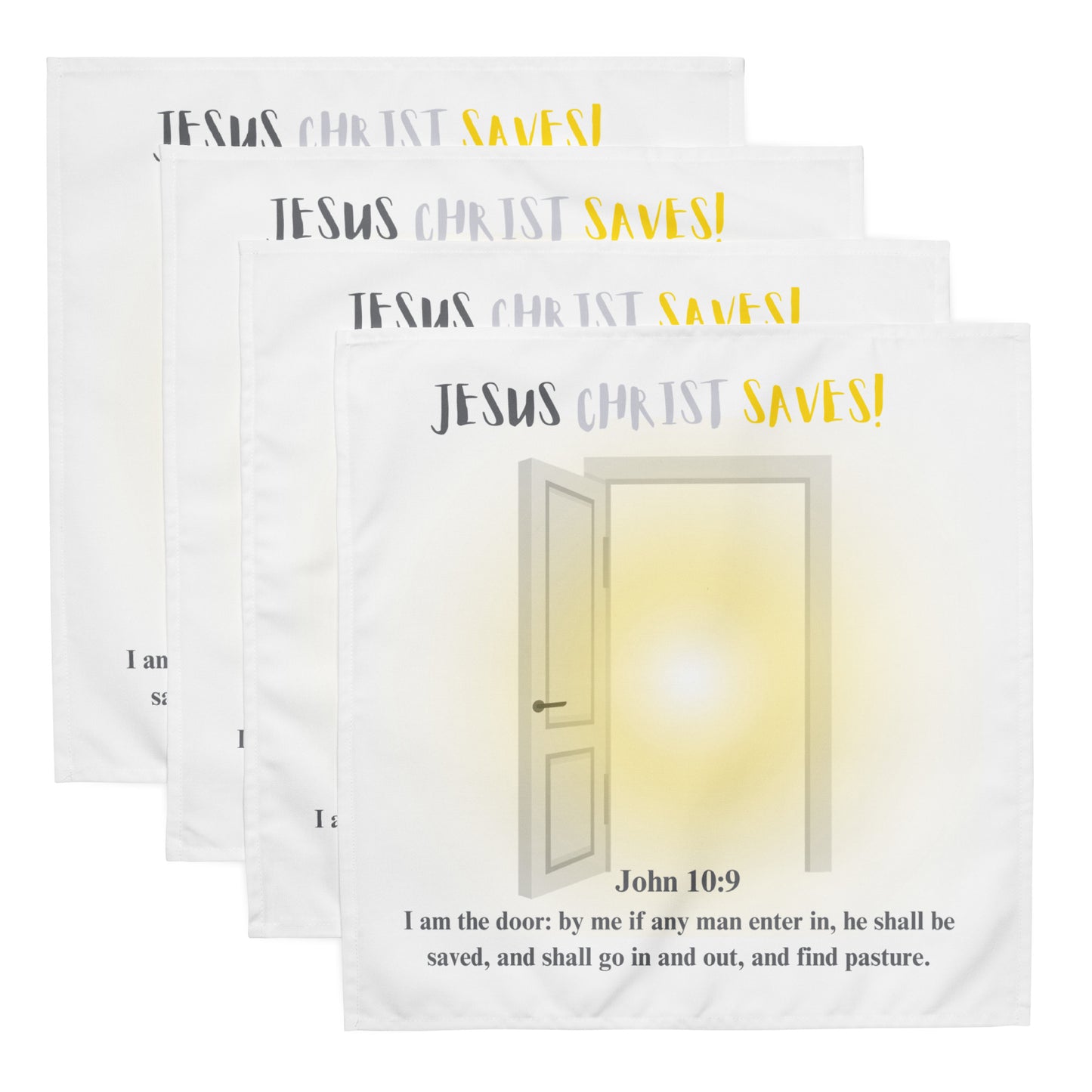 By Faith John 10:9 Cloth Napkin Set