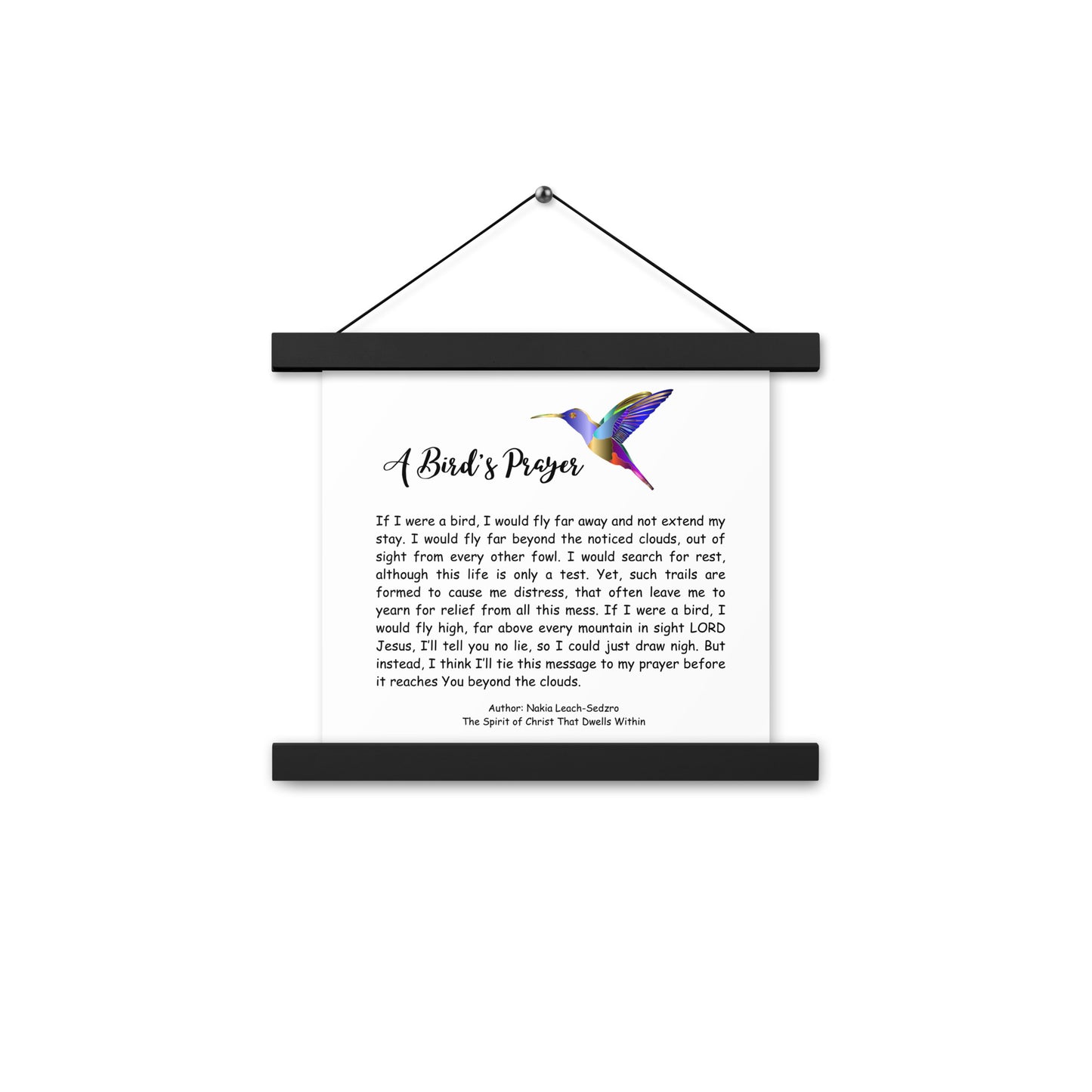 By Faith "A Bird's Prayer" Poem Poster With Hangers