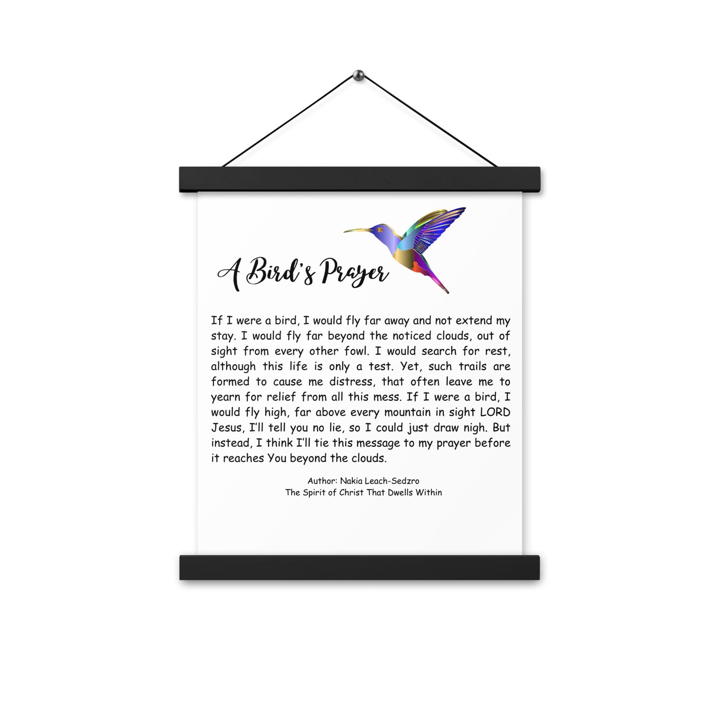 By Faith "A Bird's Prayer" Poem Poster With Hangers