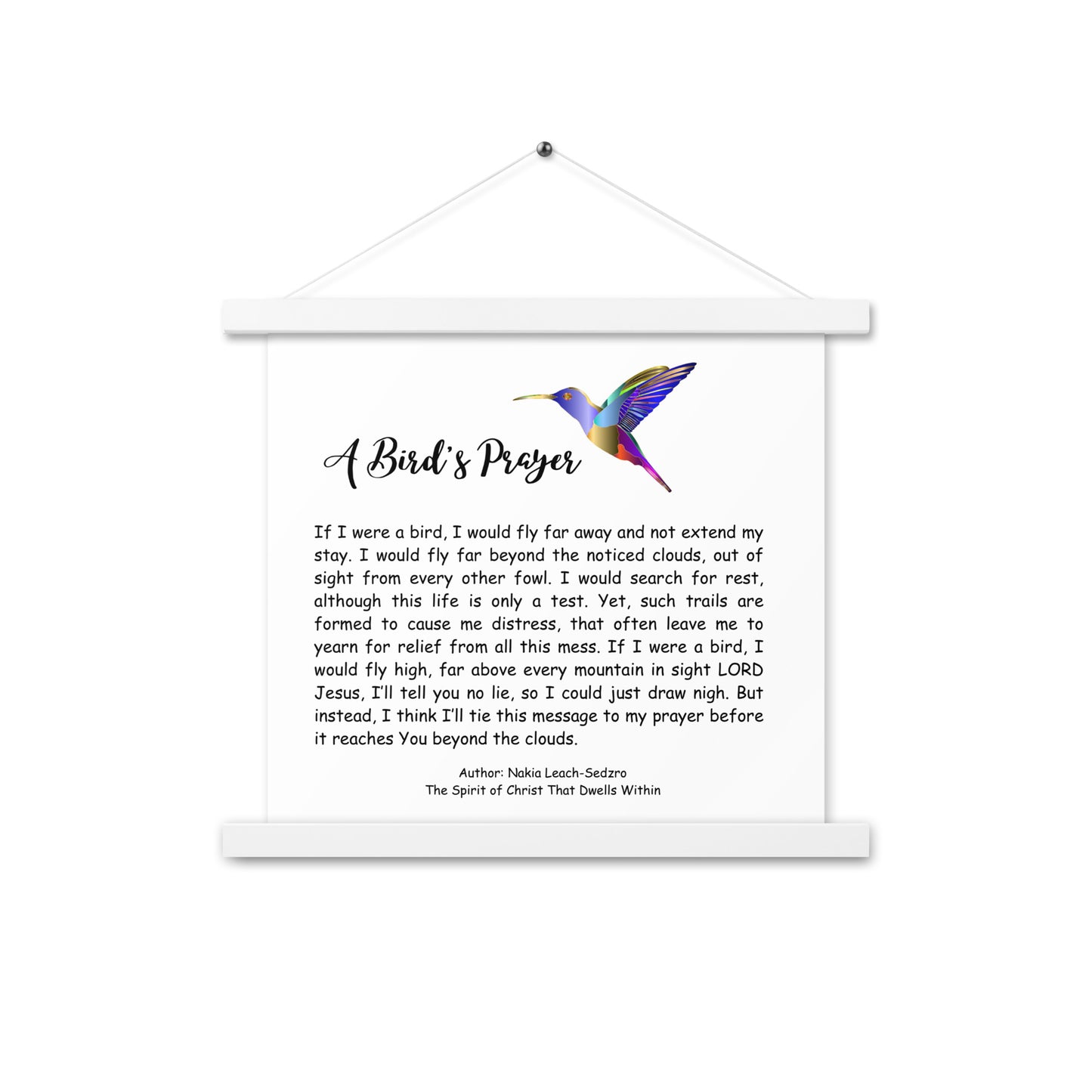 By Faith "A Bird's Prayer" Poem Poster With Hangers