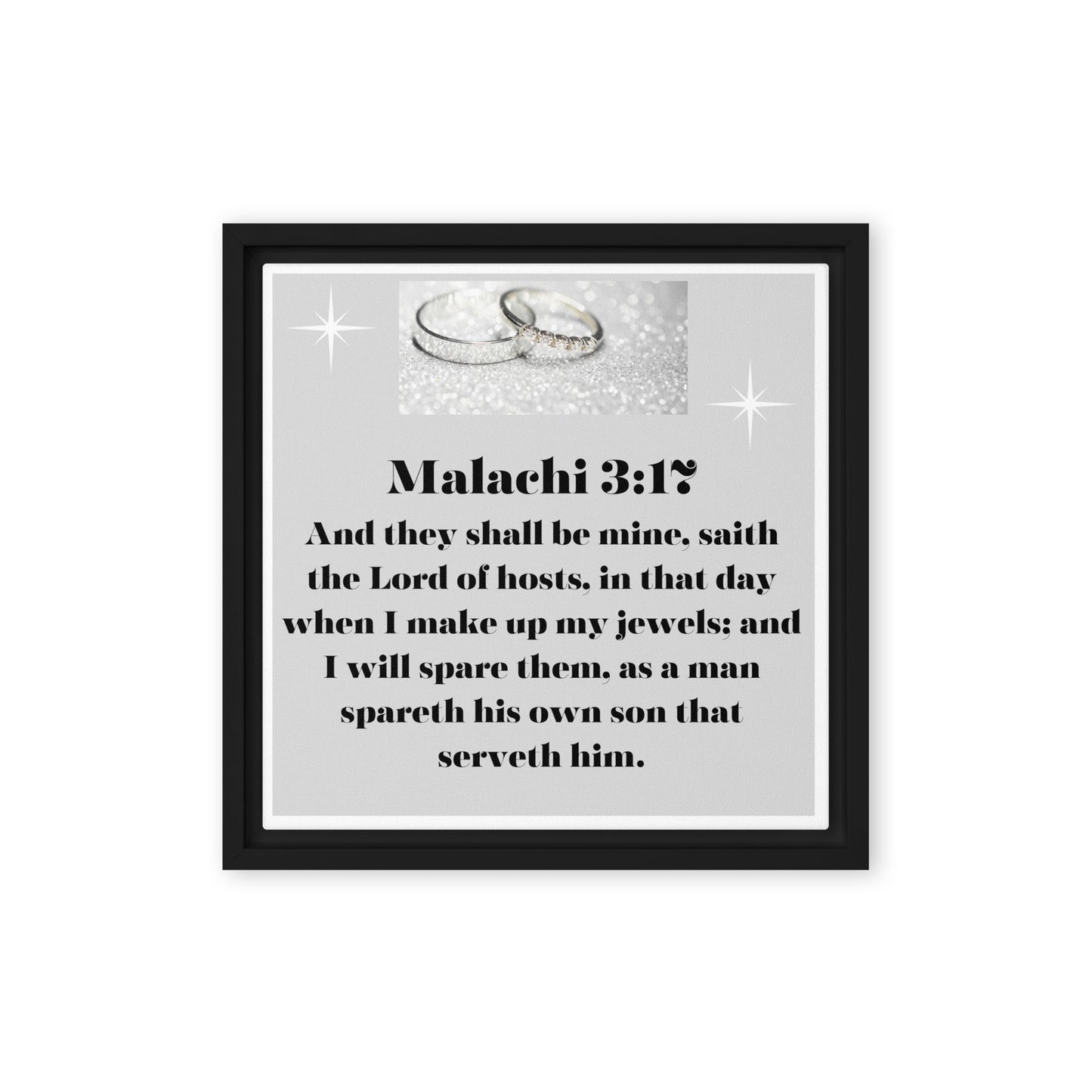 By Faith Malachi 3:17 Framed Canvas