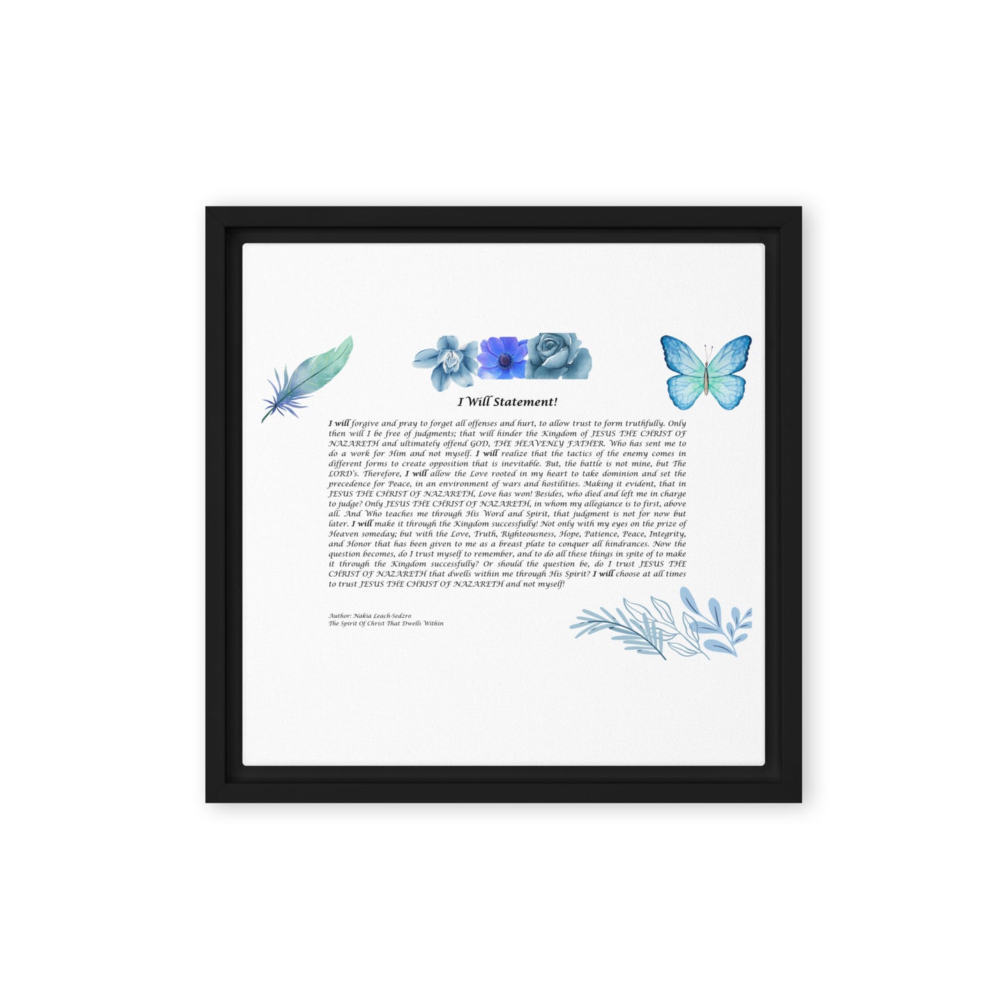 By Faith I Will Statement Framed Canvas