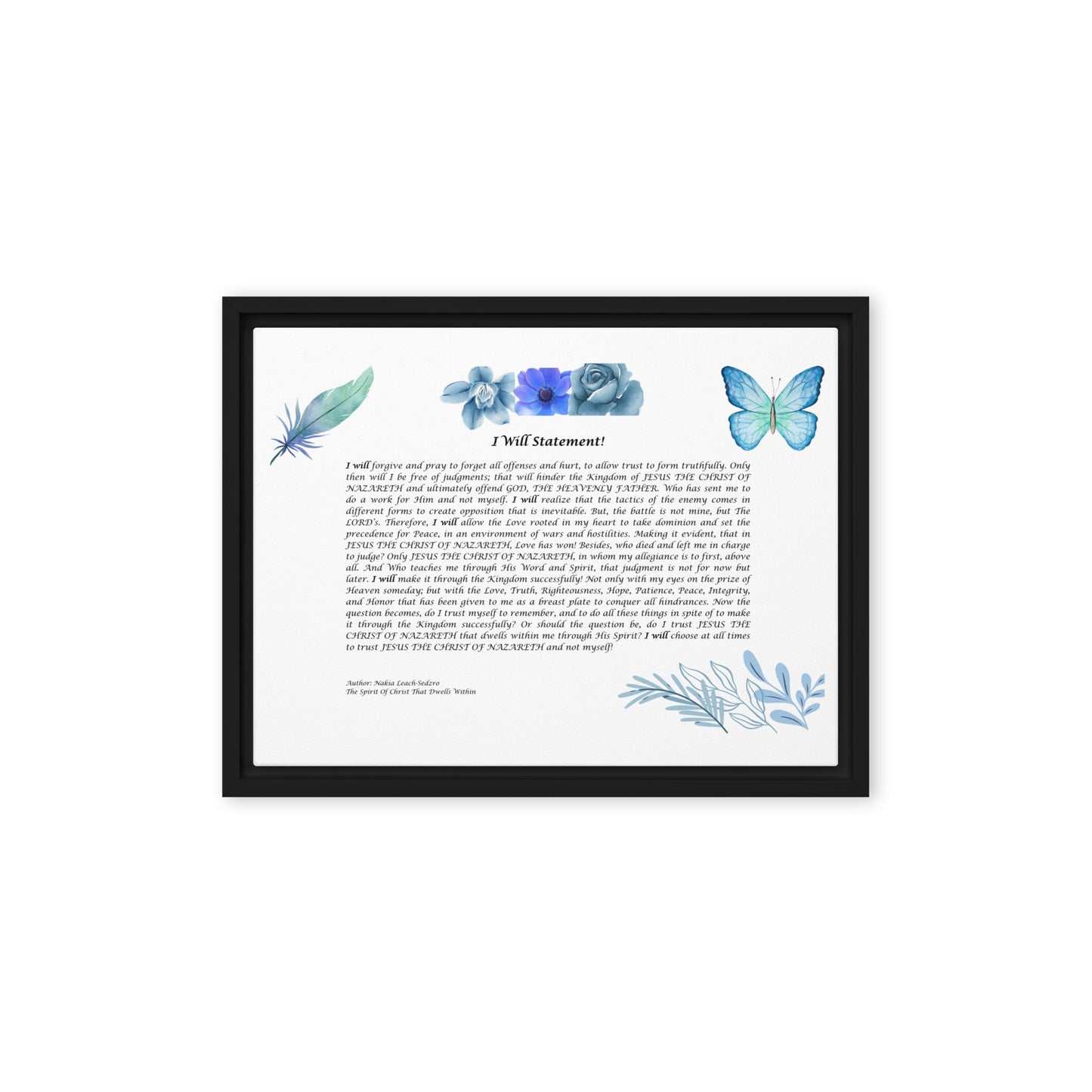 By Faith I Will Statement Framed Canvas