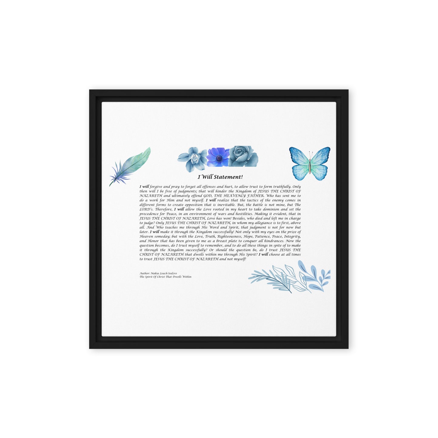 By Faith I Will Statement Framed Canvas