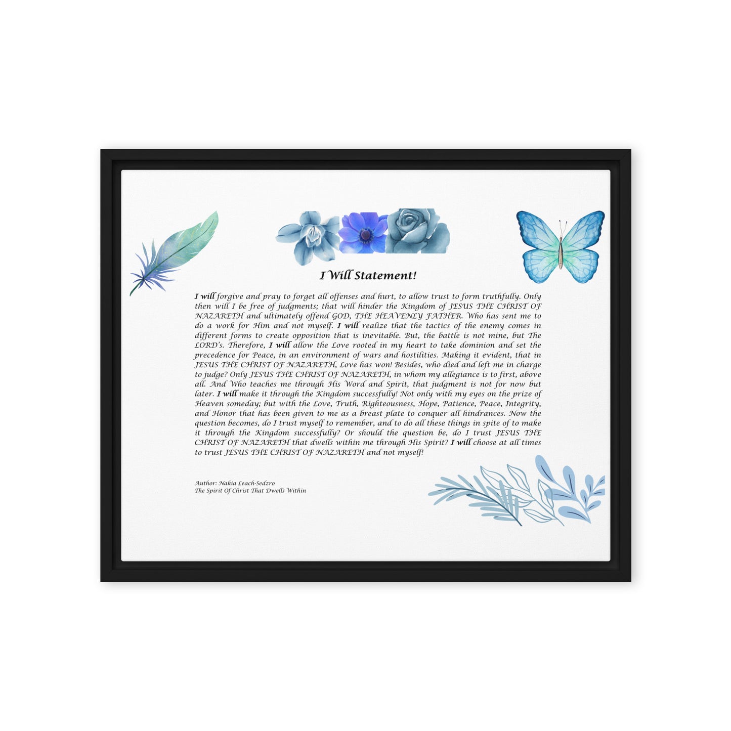 By Faith I Will Statement Framed Canvas