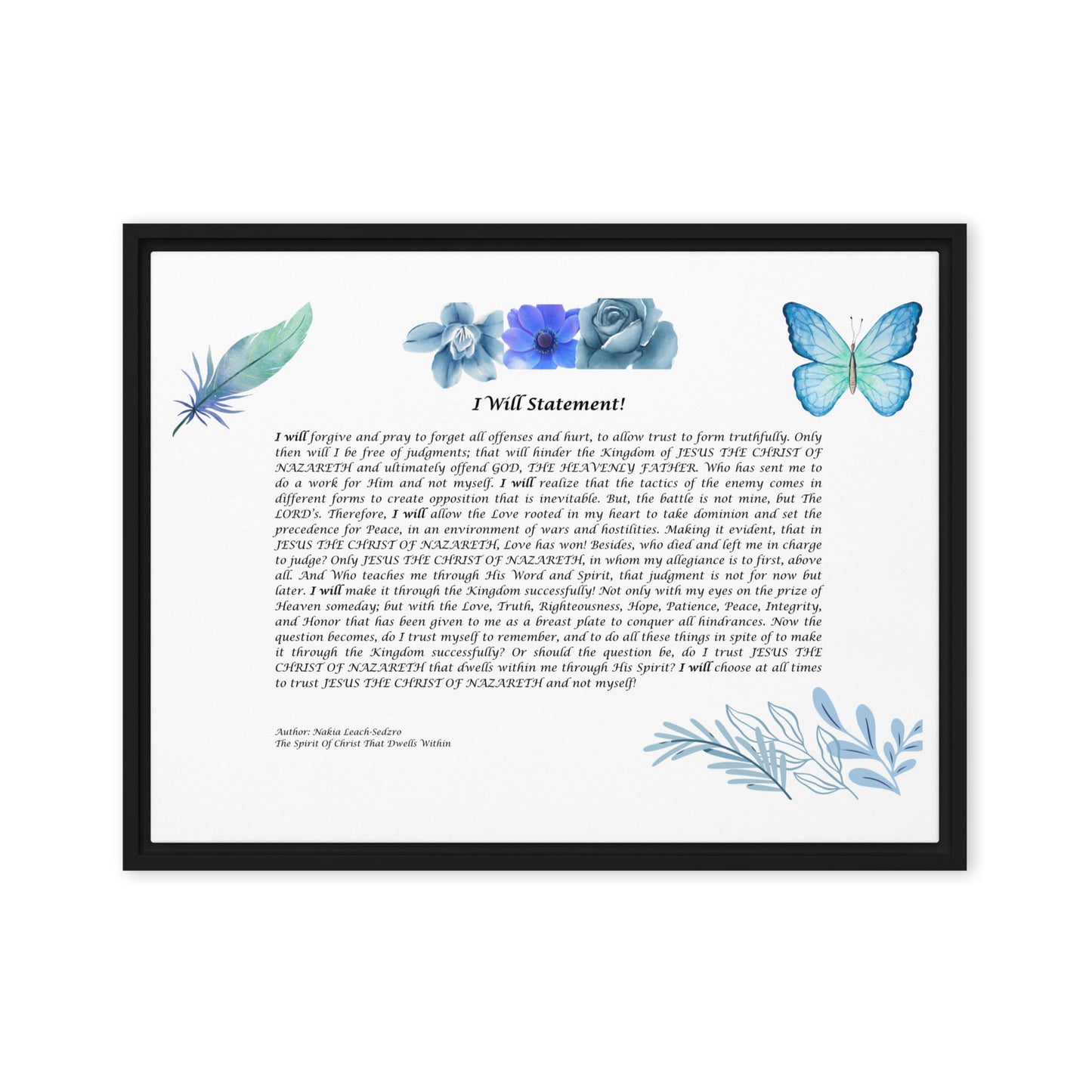 By Faith I Will Statement Framed Canvas