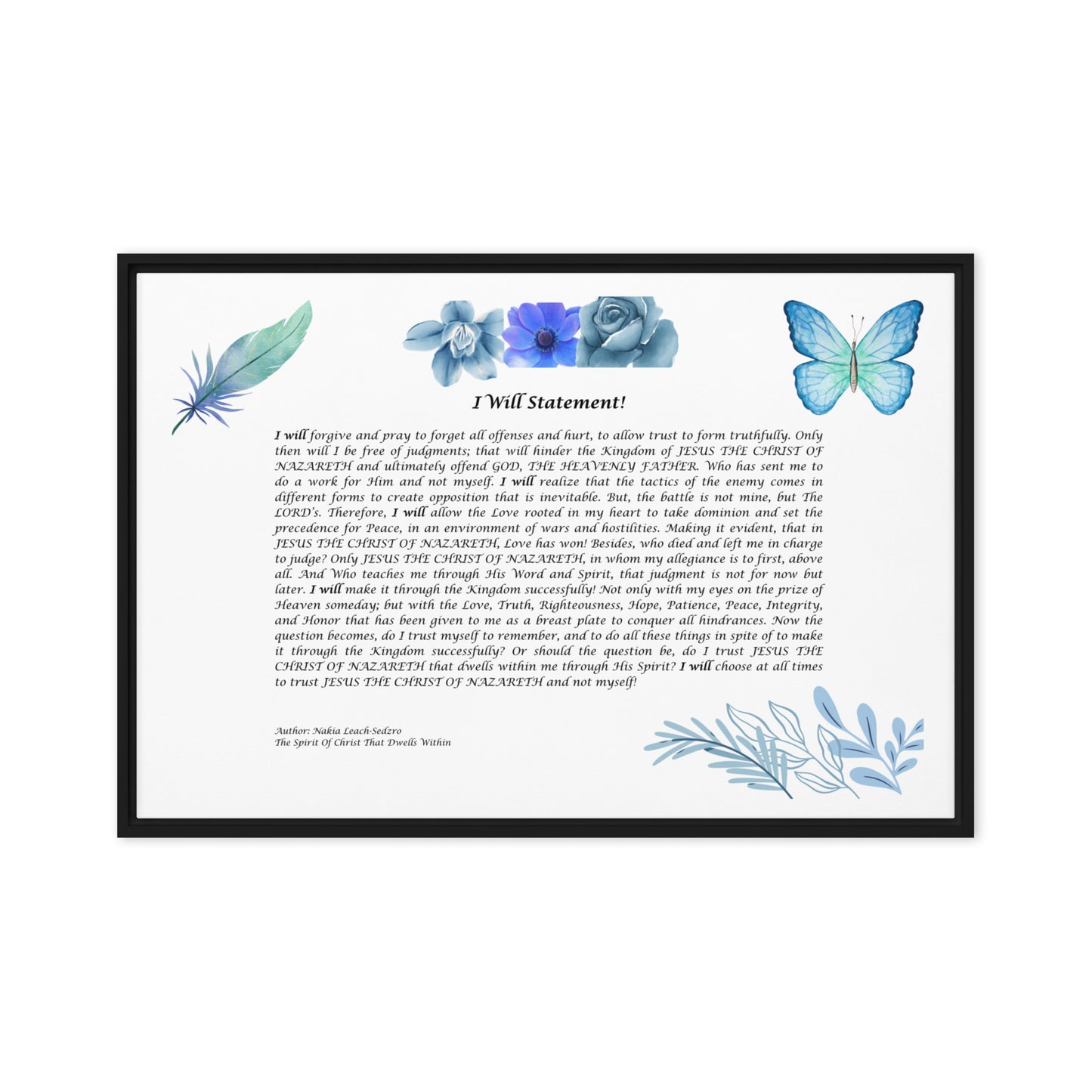 By Faith I Will Statement Framed Canvas