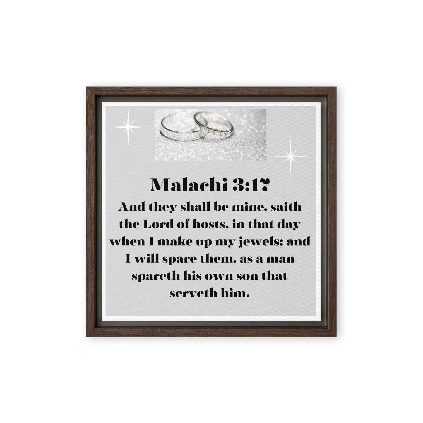 By Faith Malachi 3:17 Framed Canvas