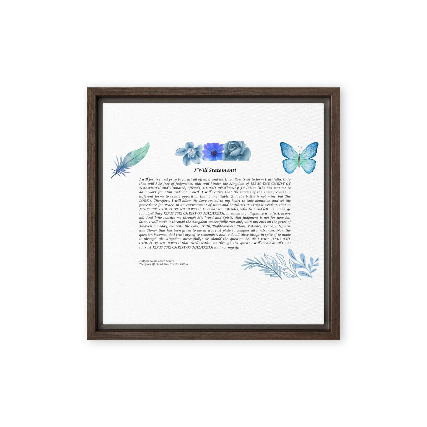 By Faith I Will Statement Framed Canvas