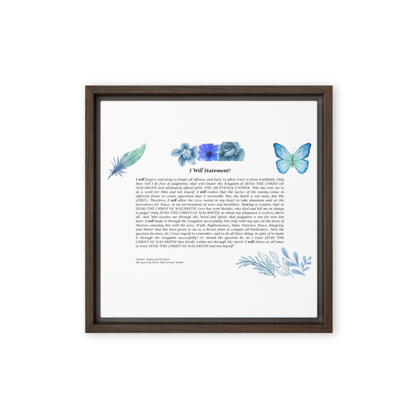 By Faith I Will Statement Framed Canvas