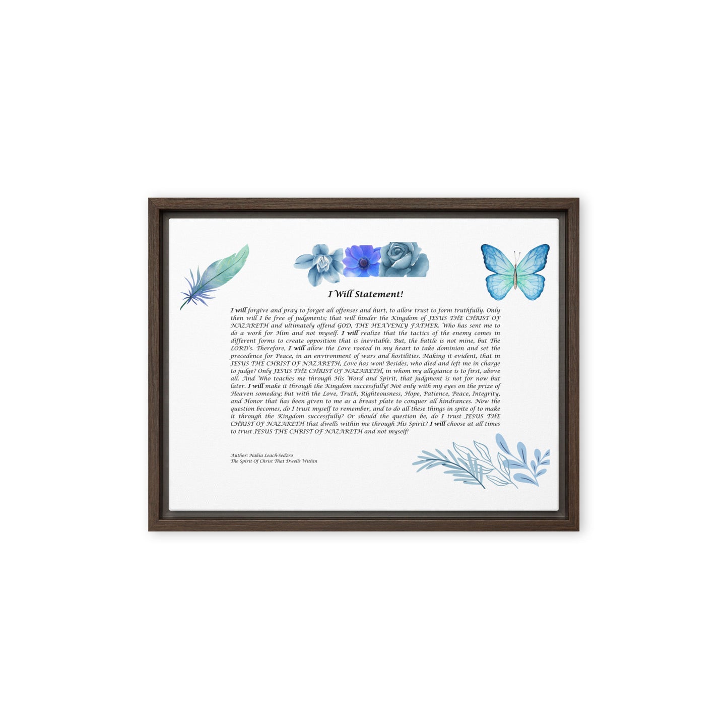 By Faith I Will Statement Framed Canvas