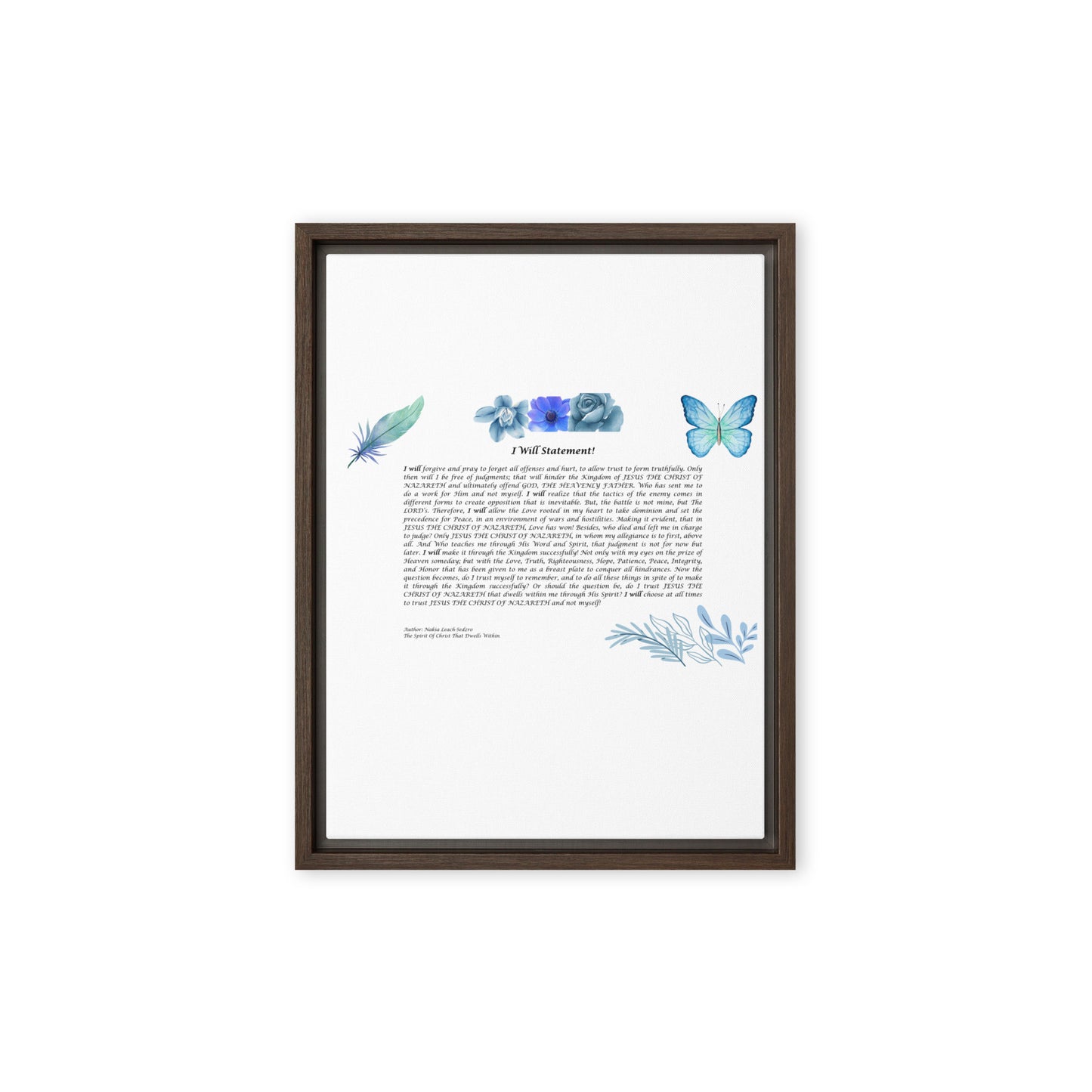 By Faith I Will Statement Framed Canvas