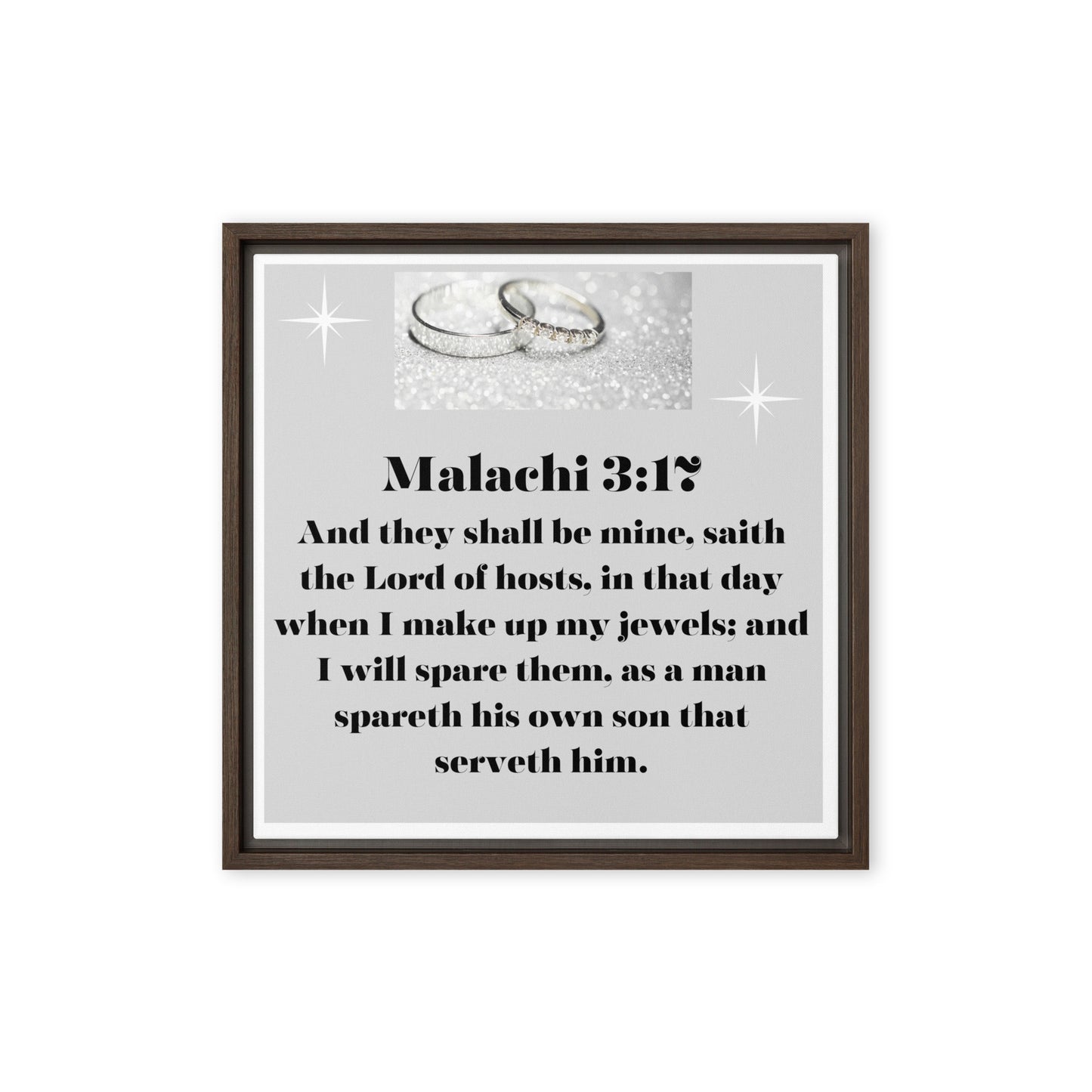 By Faith Malachi 3:17 Framed Canvas