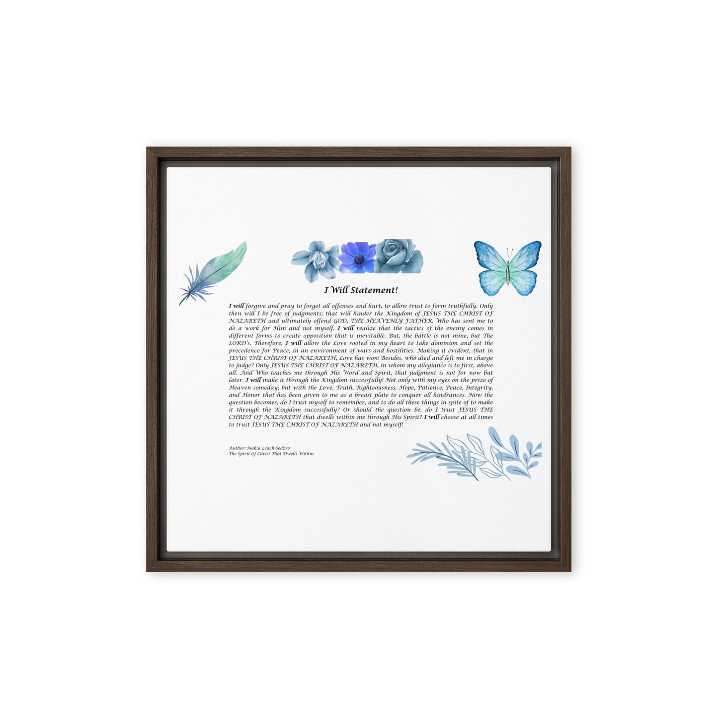 By Faith I Will Statement Framed Canvas