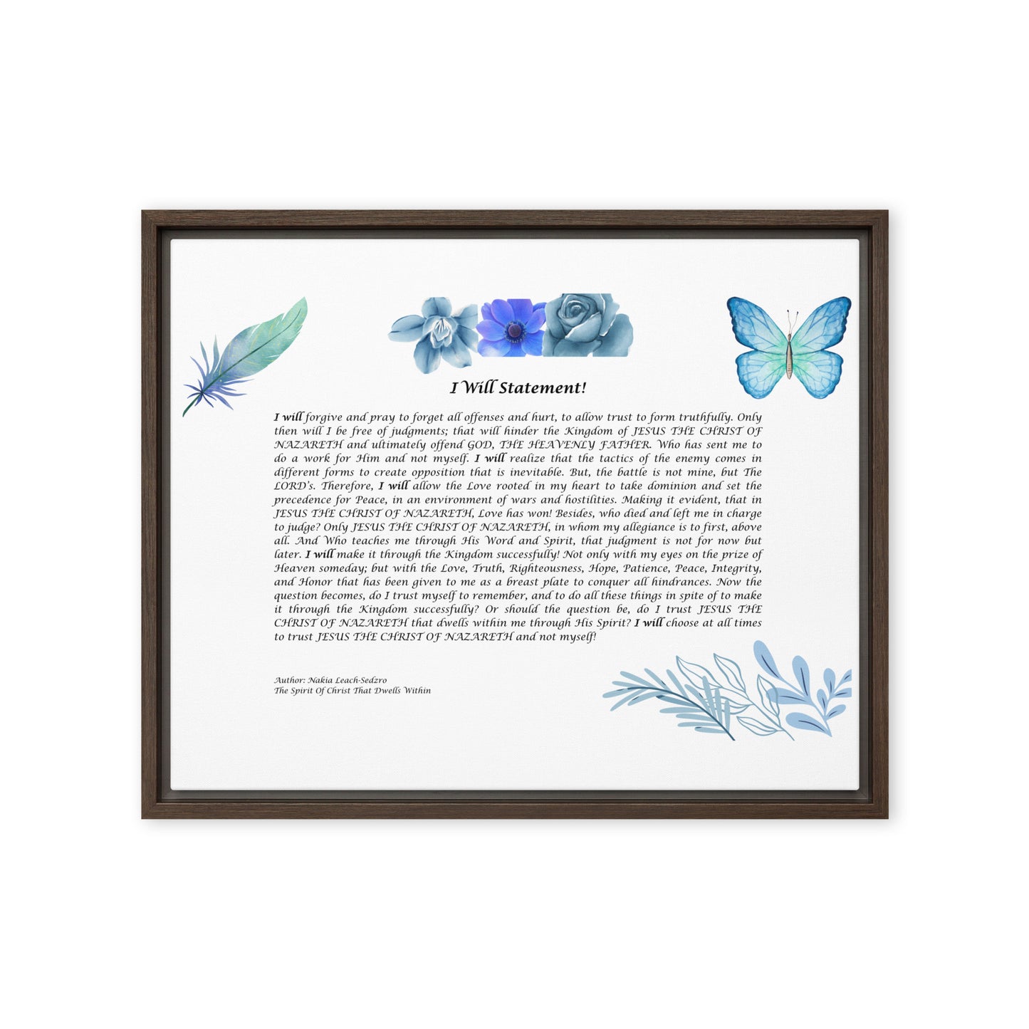 By Faith I Will Statement Framed Canvas