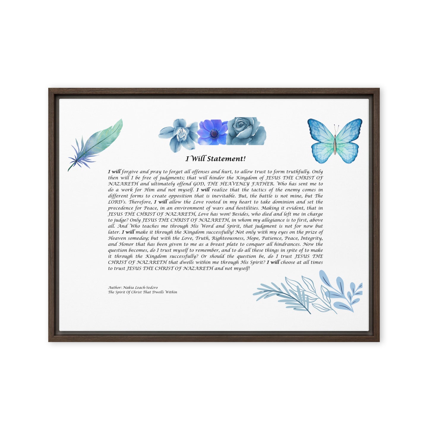 By Faith I Will Statement Framed Canvas
