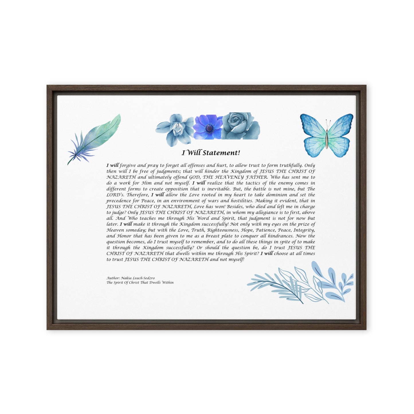 By Faith I Will Statement Framed Canvas