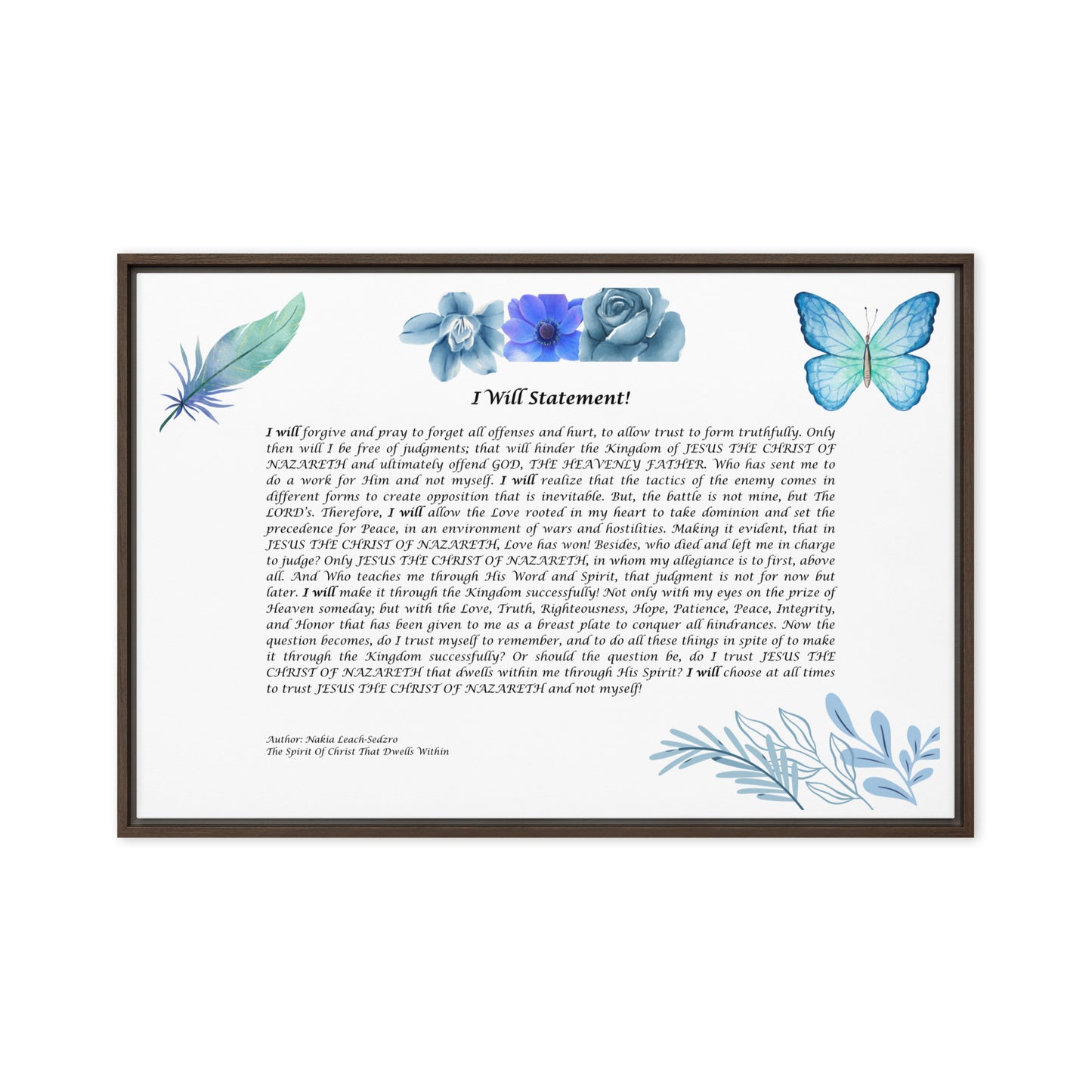 By Faith I Will Statement Framed Canvas