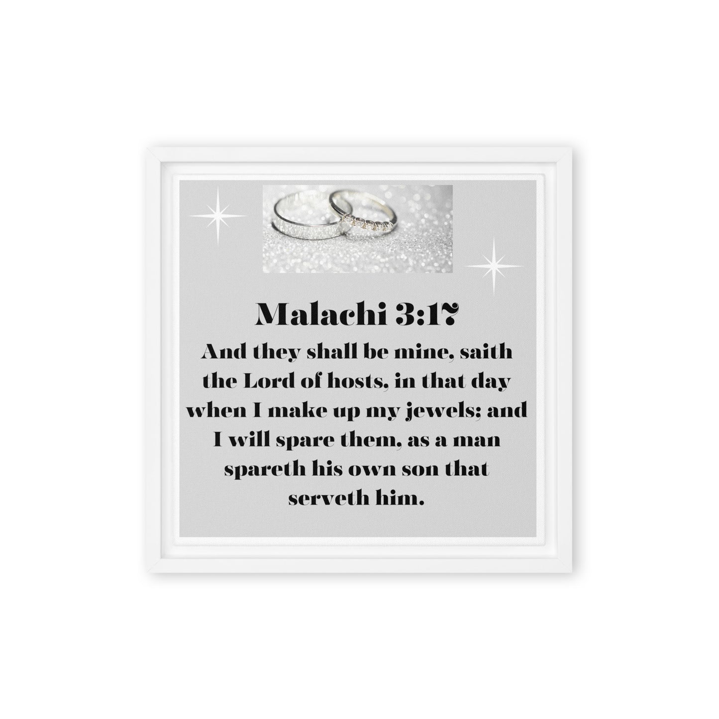 By Faith Malachi 3:17 Framed Canvas