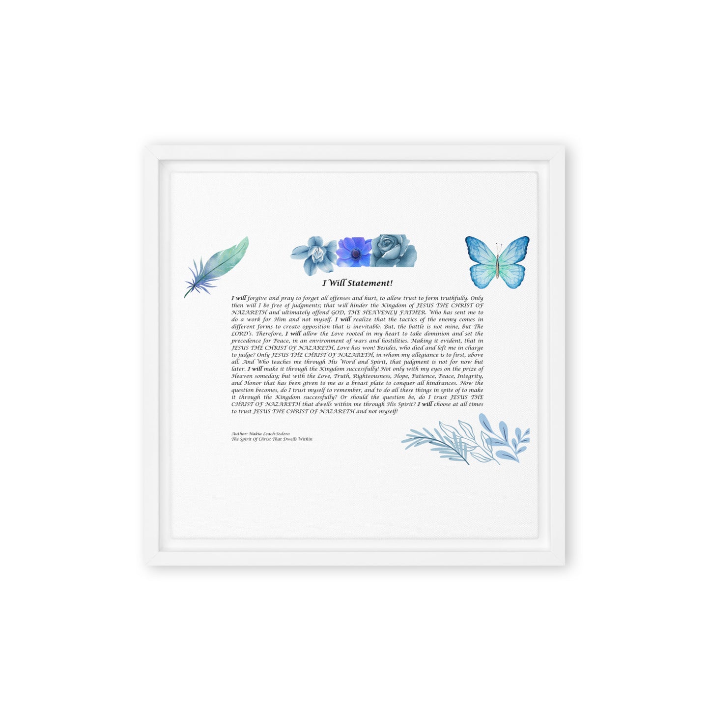 By Faith I Will Statement Framed Canvas