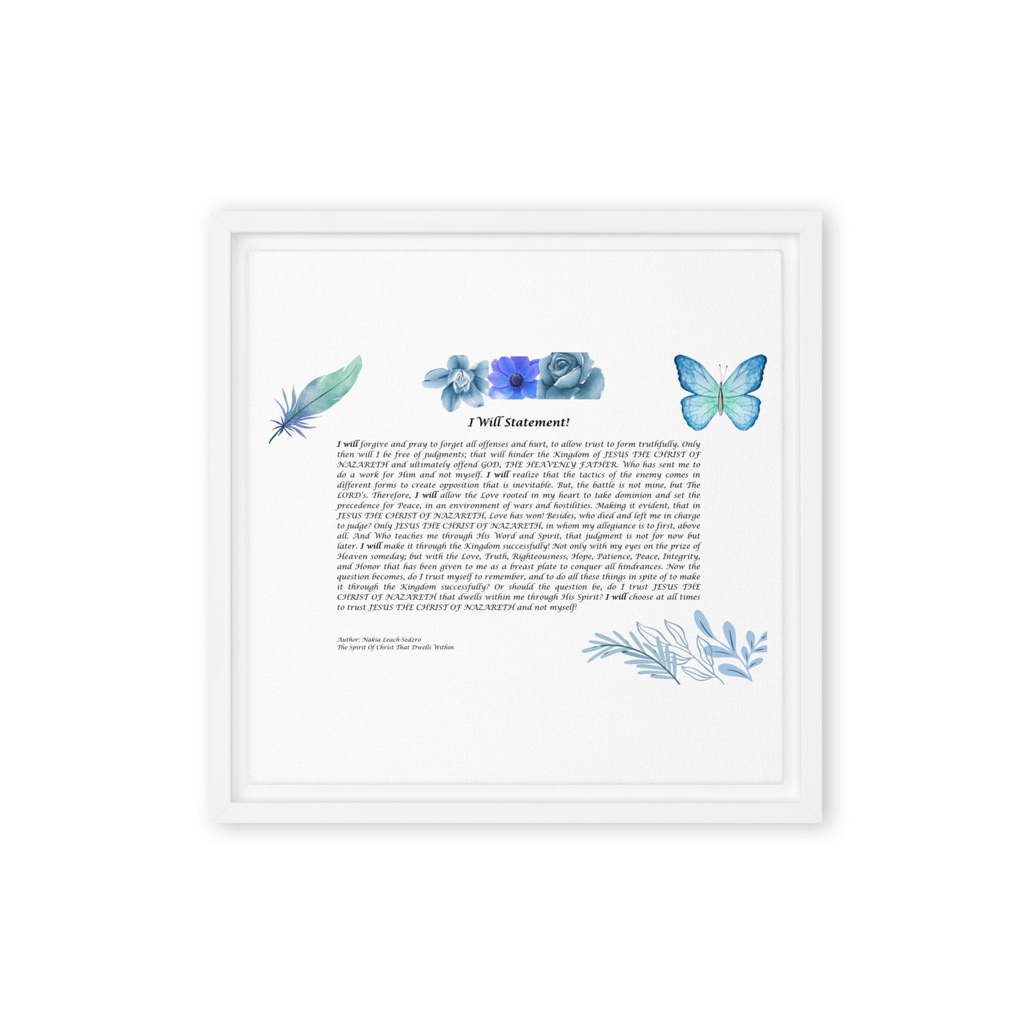 By Faith I Will Statement Framed Canvas