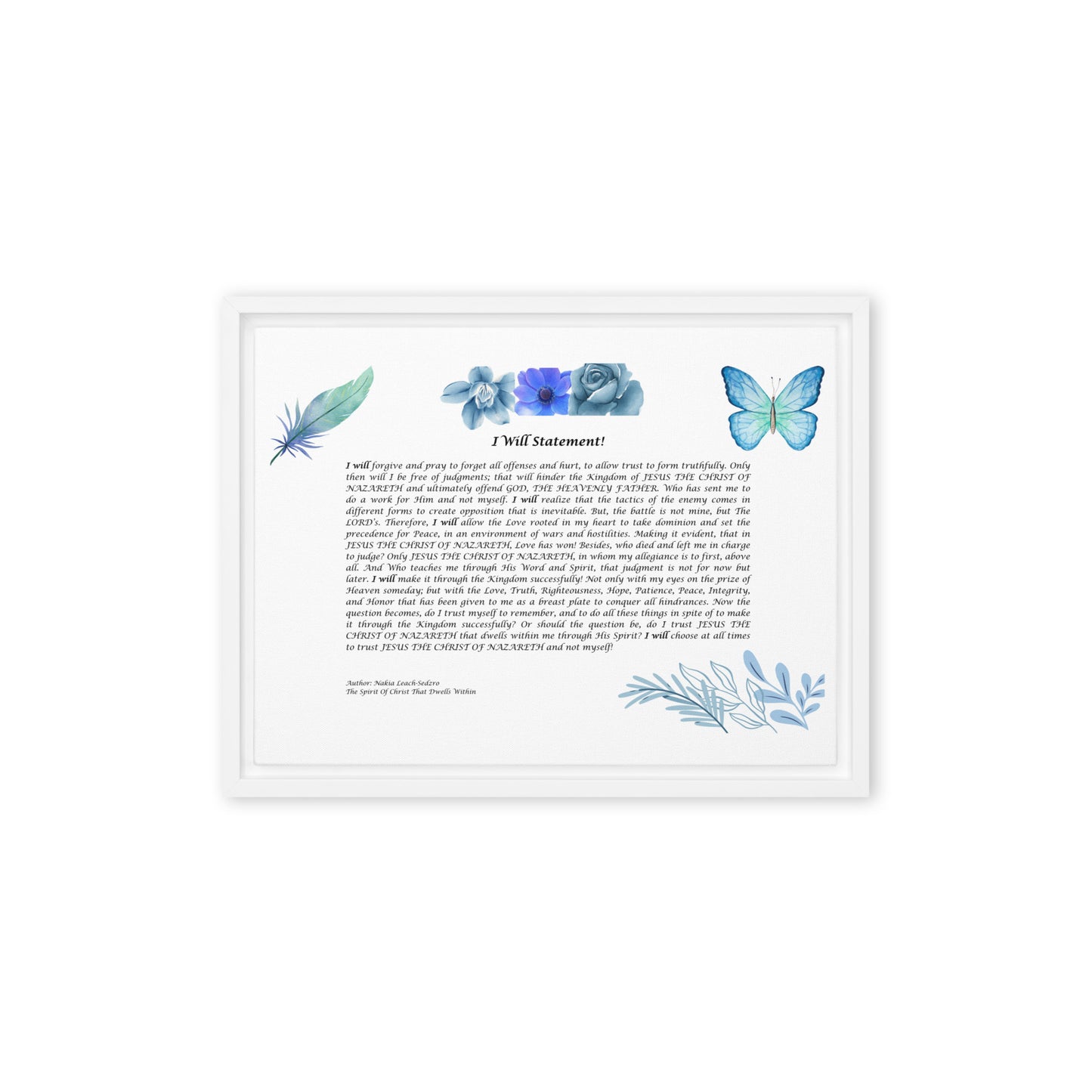 By Faith I Will Statement Framed Canvas