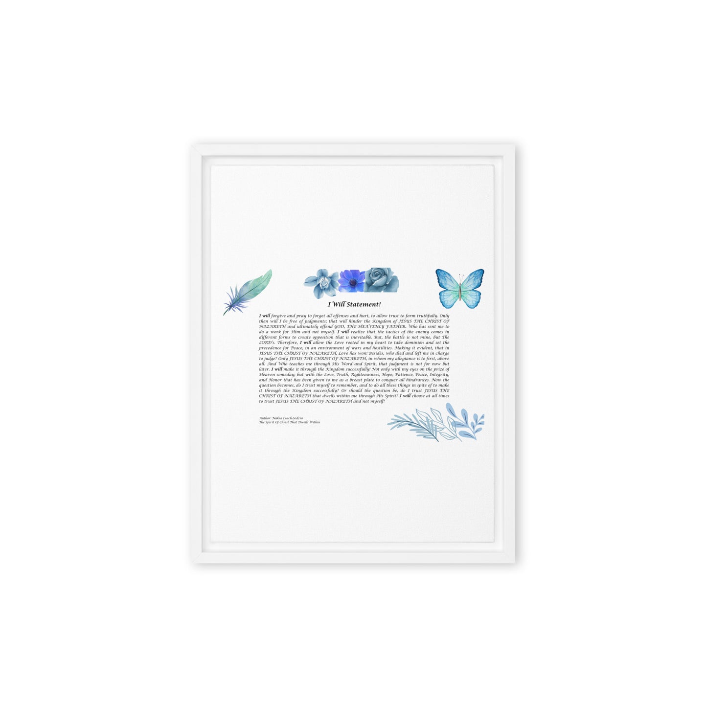 By Faith I Will Statement Framed Canvas
