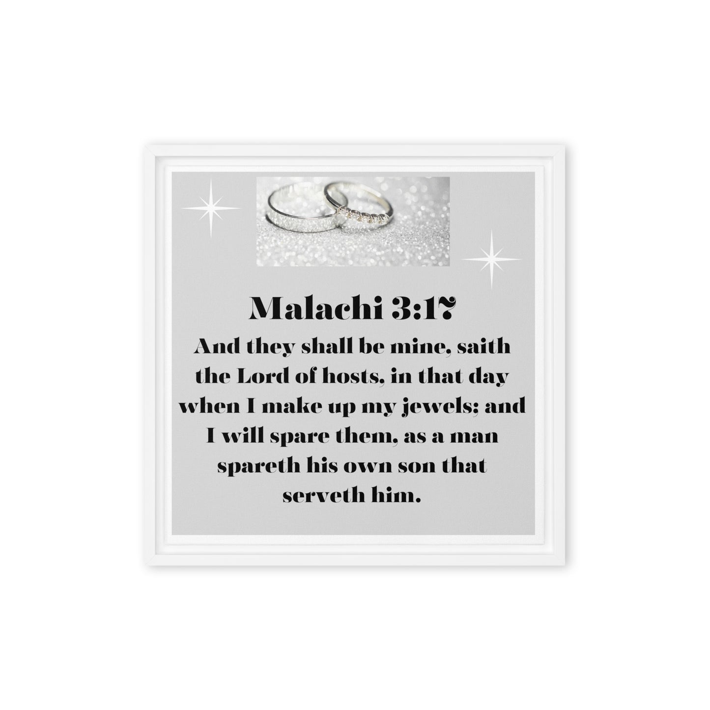 By Faith Malachi 3:17 Framed Canvas