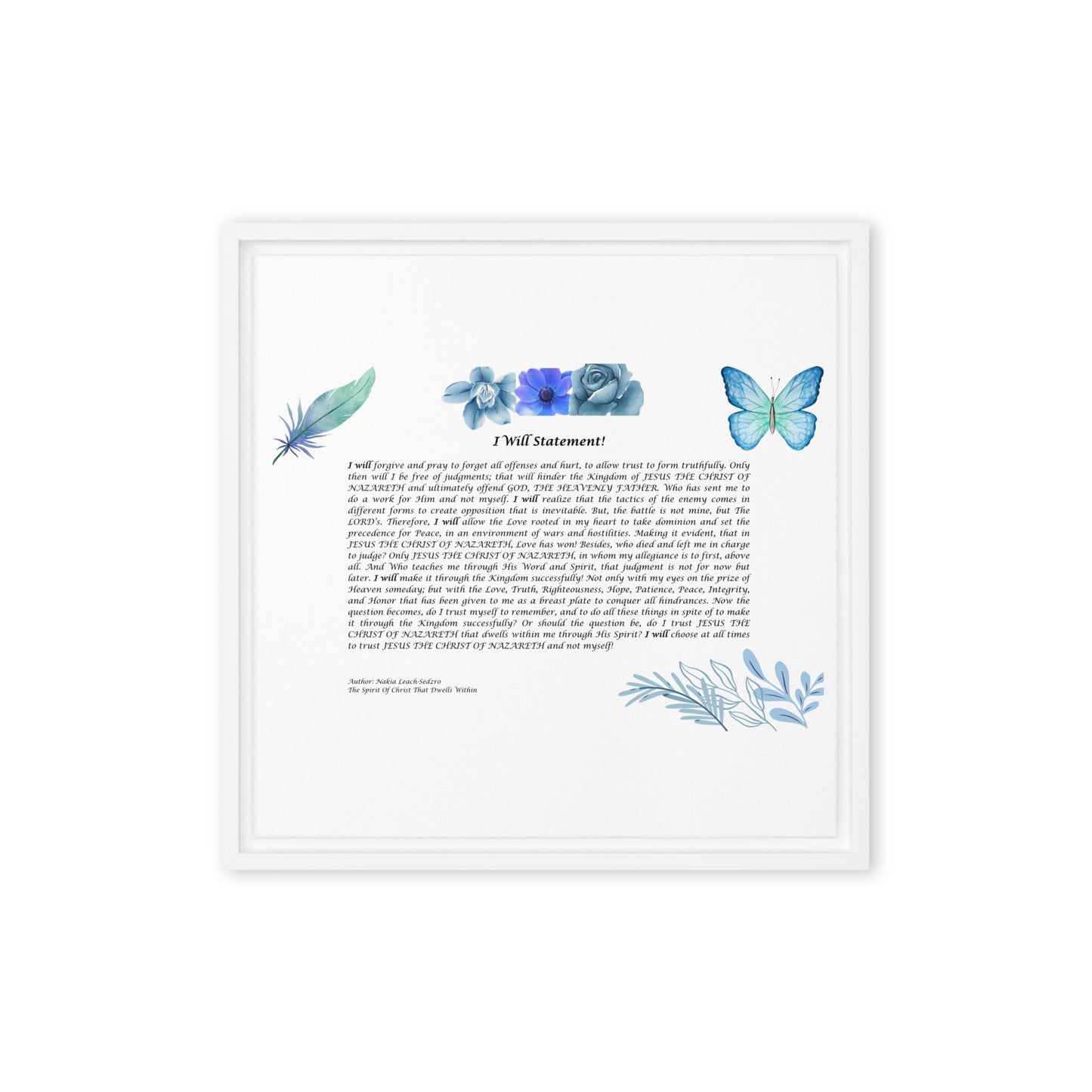 By Faith I Will Statement Framed Canvas