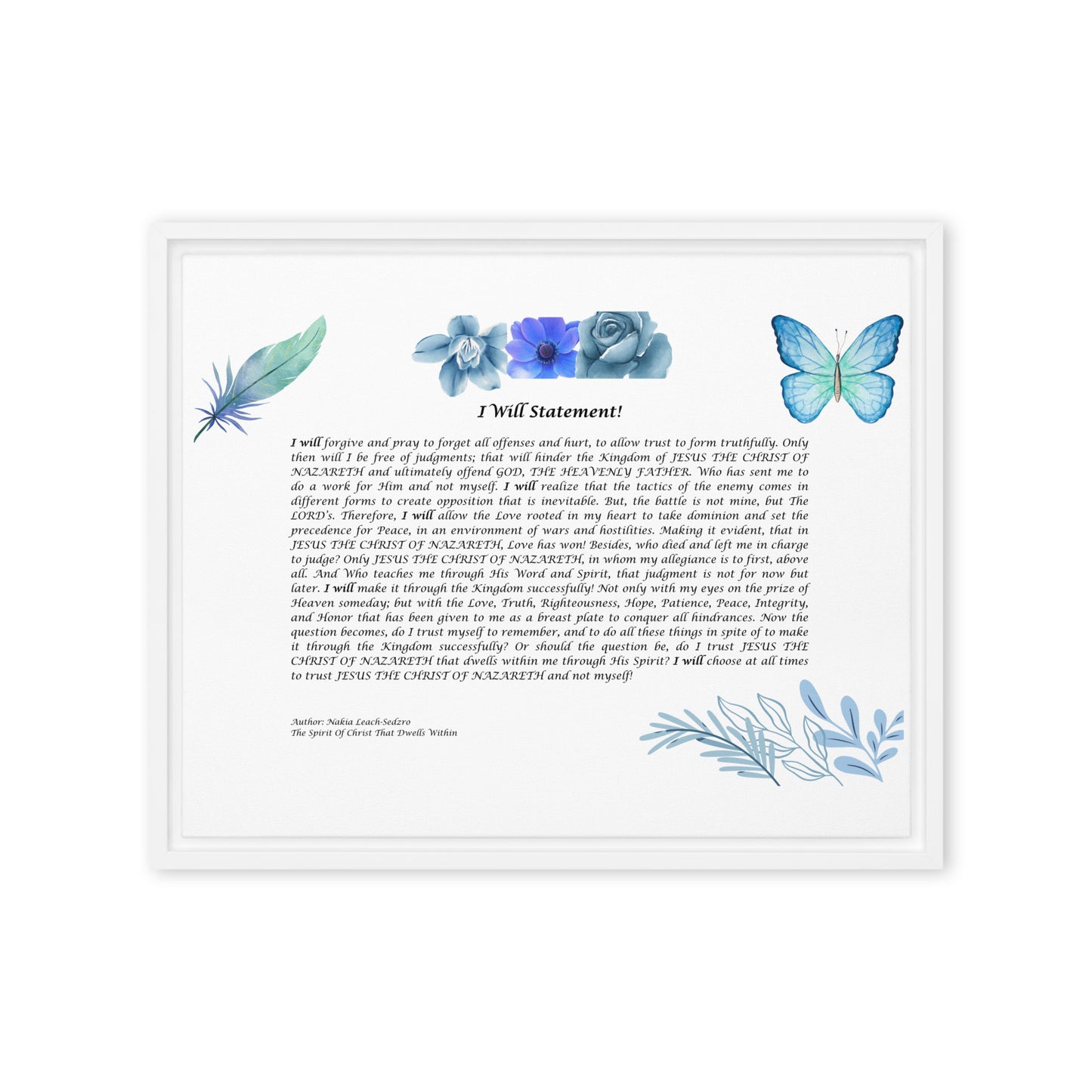 By Faith I Will Statement Framed Canvas