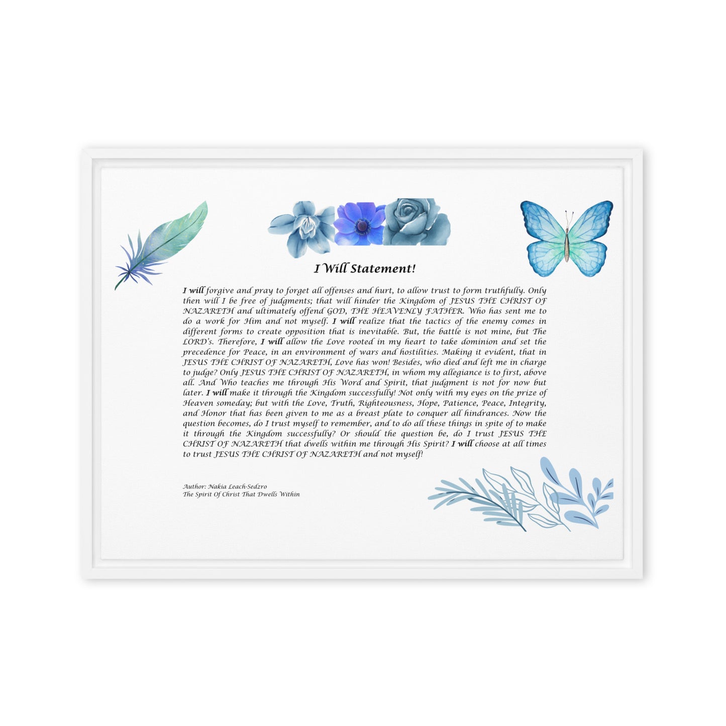 By Faith I Will Statement Framed Canvas