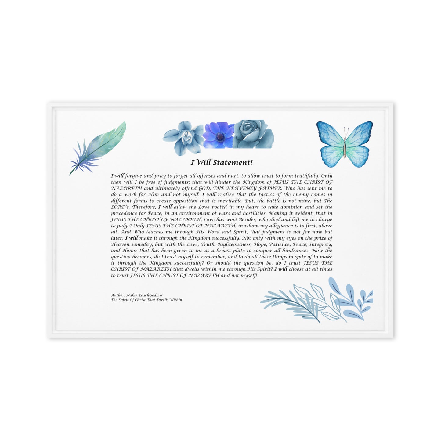 By Faith I Will Statement Framed Canvas