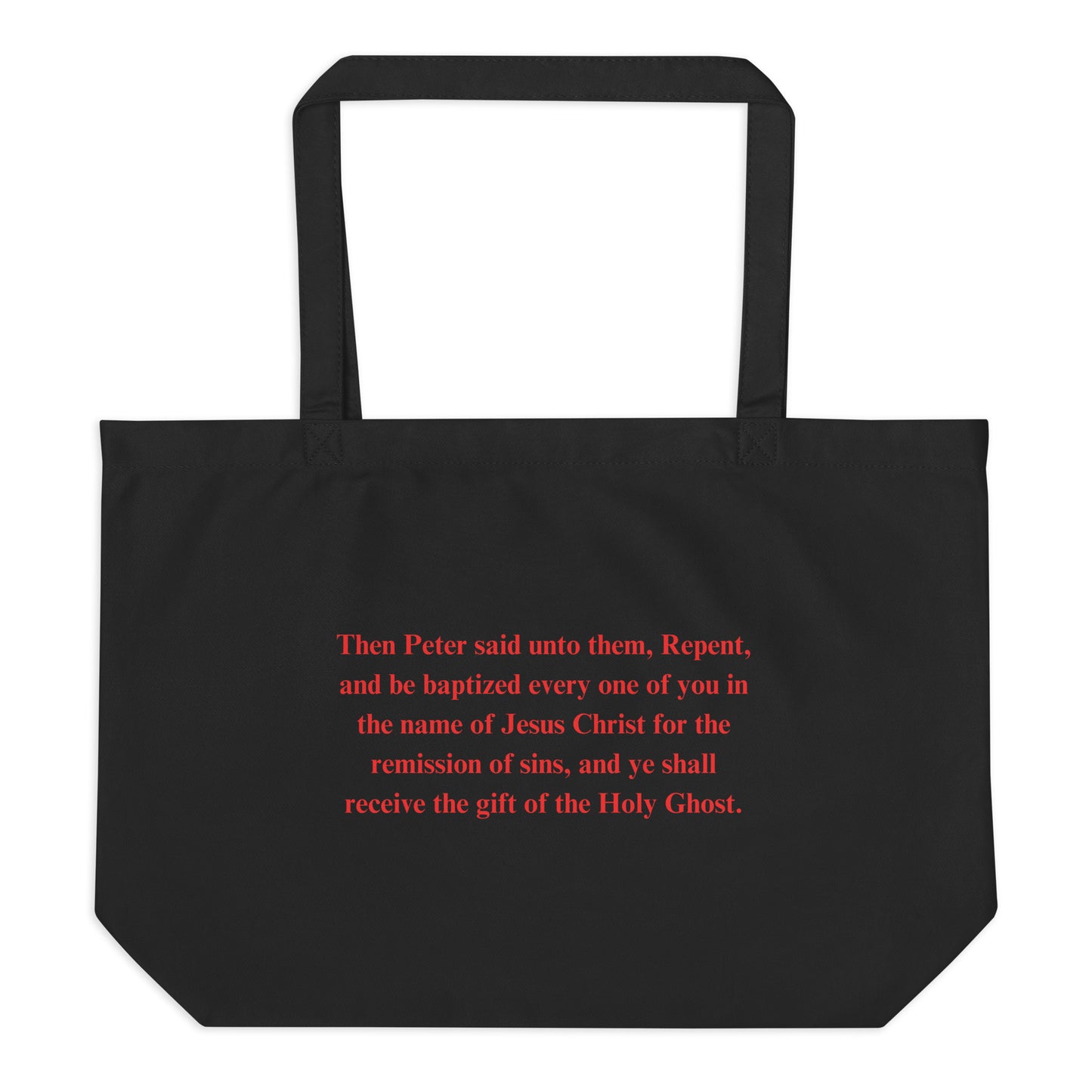 By Faith Acts 2:38 Women Large Organic Tote Bag