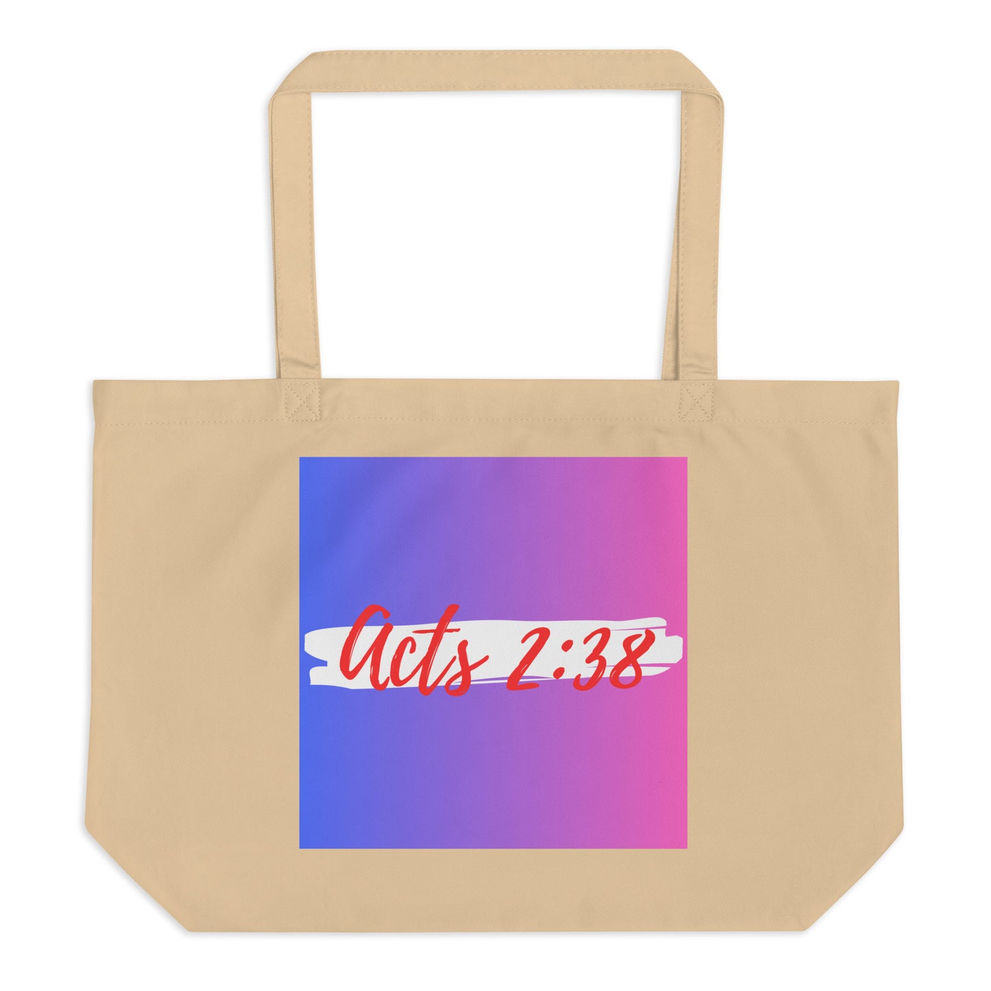 By Faith Acts 2:38 Women Large Organic Tote Bag