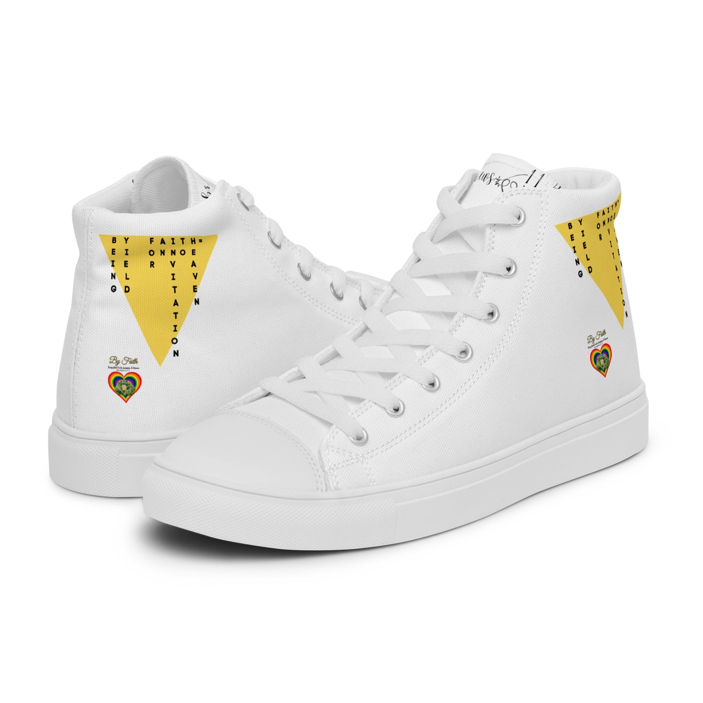 By Faith Hebrews 11:4 Men’s High Top Canvas Shoes