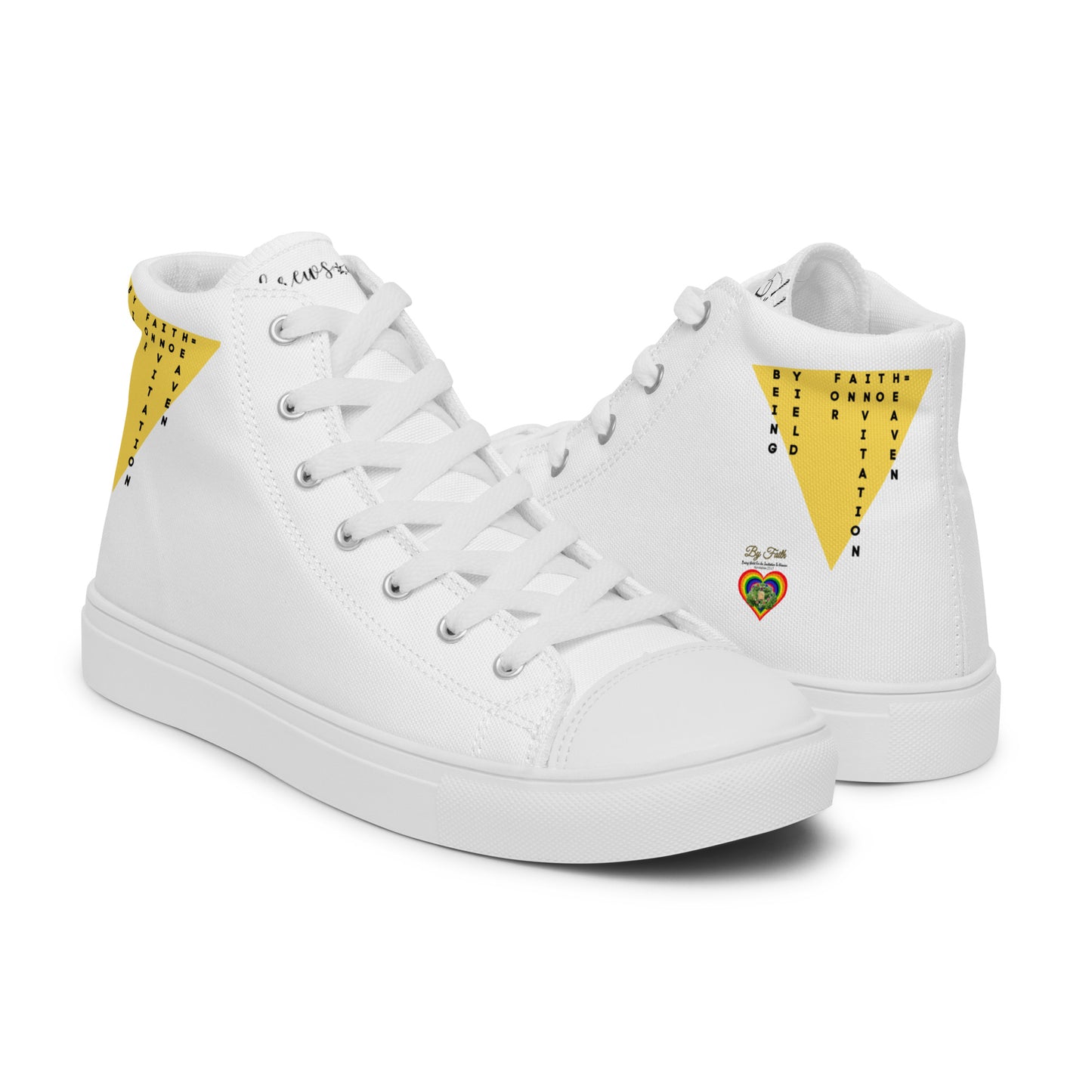 By Faith Hebrews 11:4 Men’s High Top Canvas Shoes