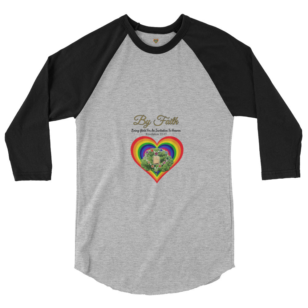 By Faith Logo 3/4 Sleeve Raglan Shirt