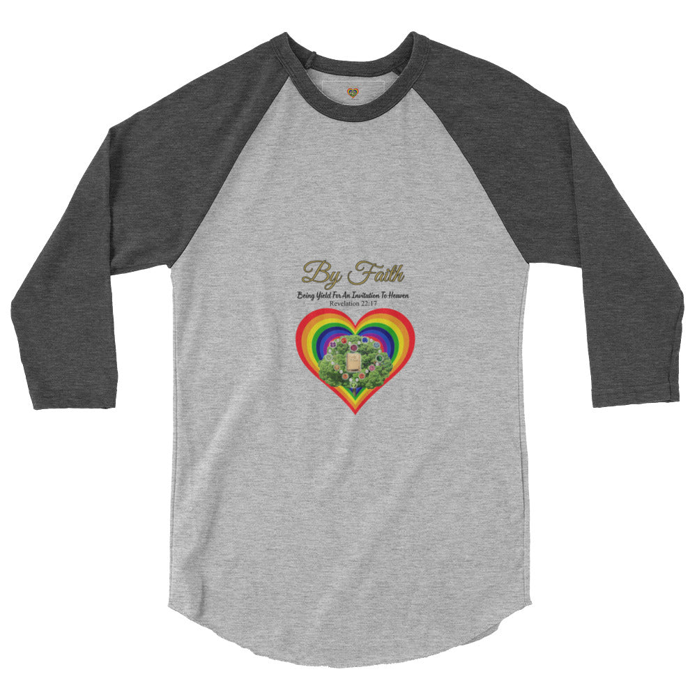 By Faith Logo 3/4 Sleeve Raglan Shirt