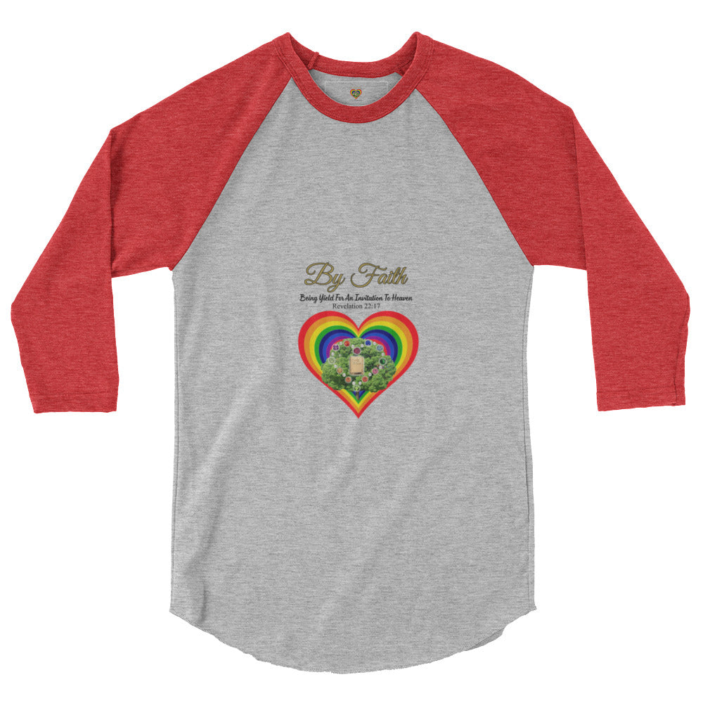 By Faith Logo 3/4 Sleeve Raglan Shirt