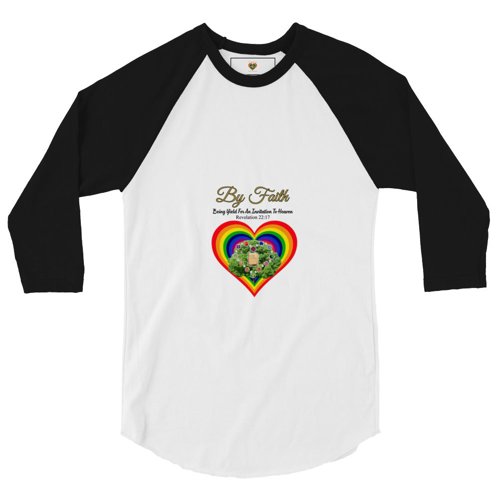 By Faith Logo 3/4 Sleeve Raglan Shirt