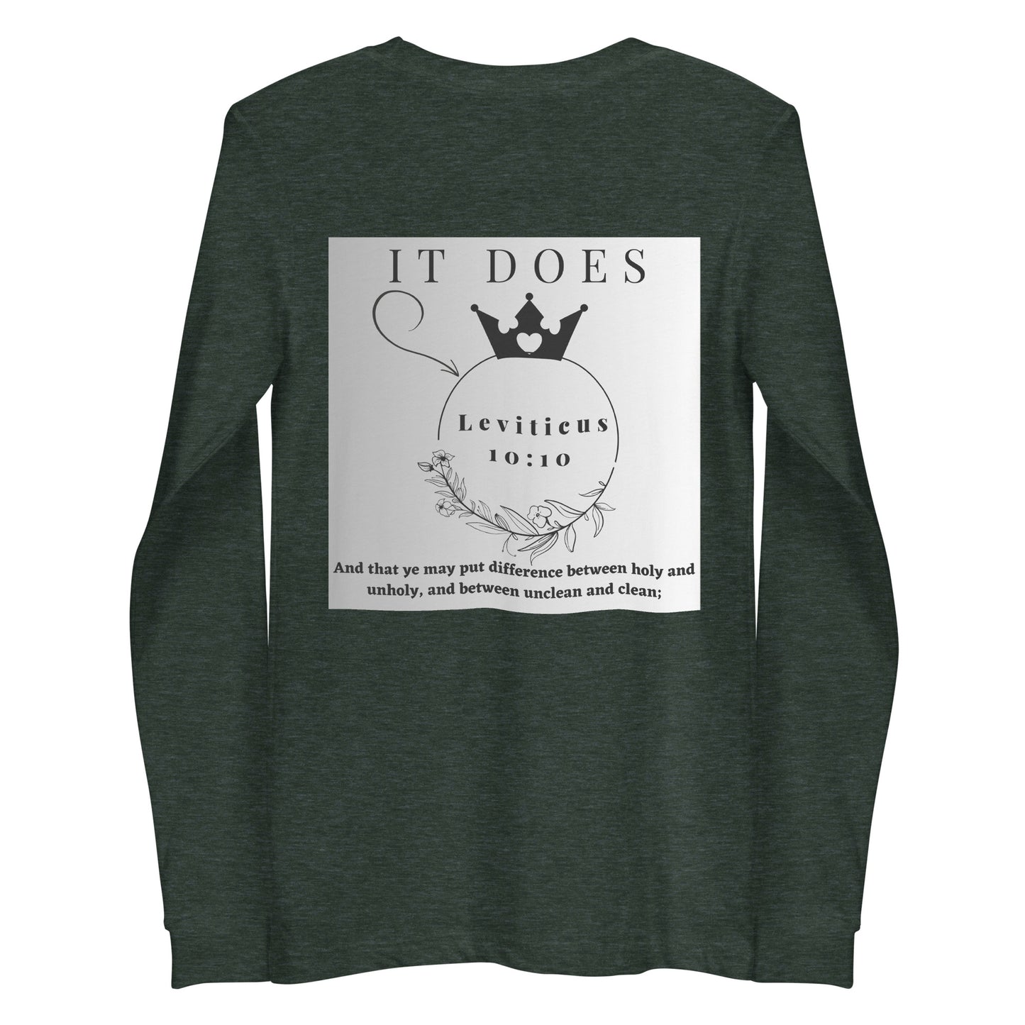 By Faith Make It Make Sense Leviticus 10:10 Unisex Long Sleeve Tee