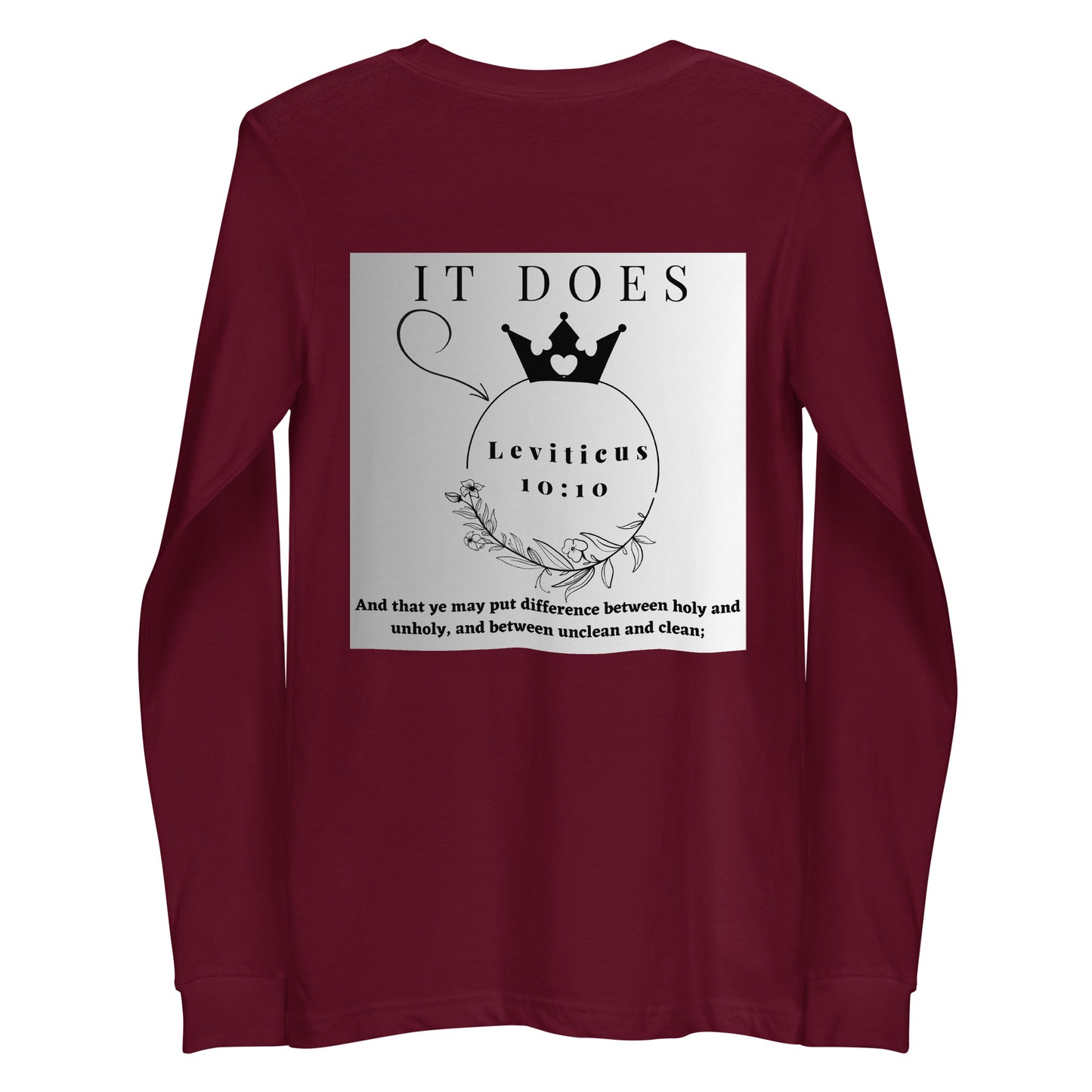 By Faith Make It Make Sense Leviticus 10:10 Unisex Long Sleeve Tee