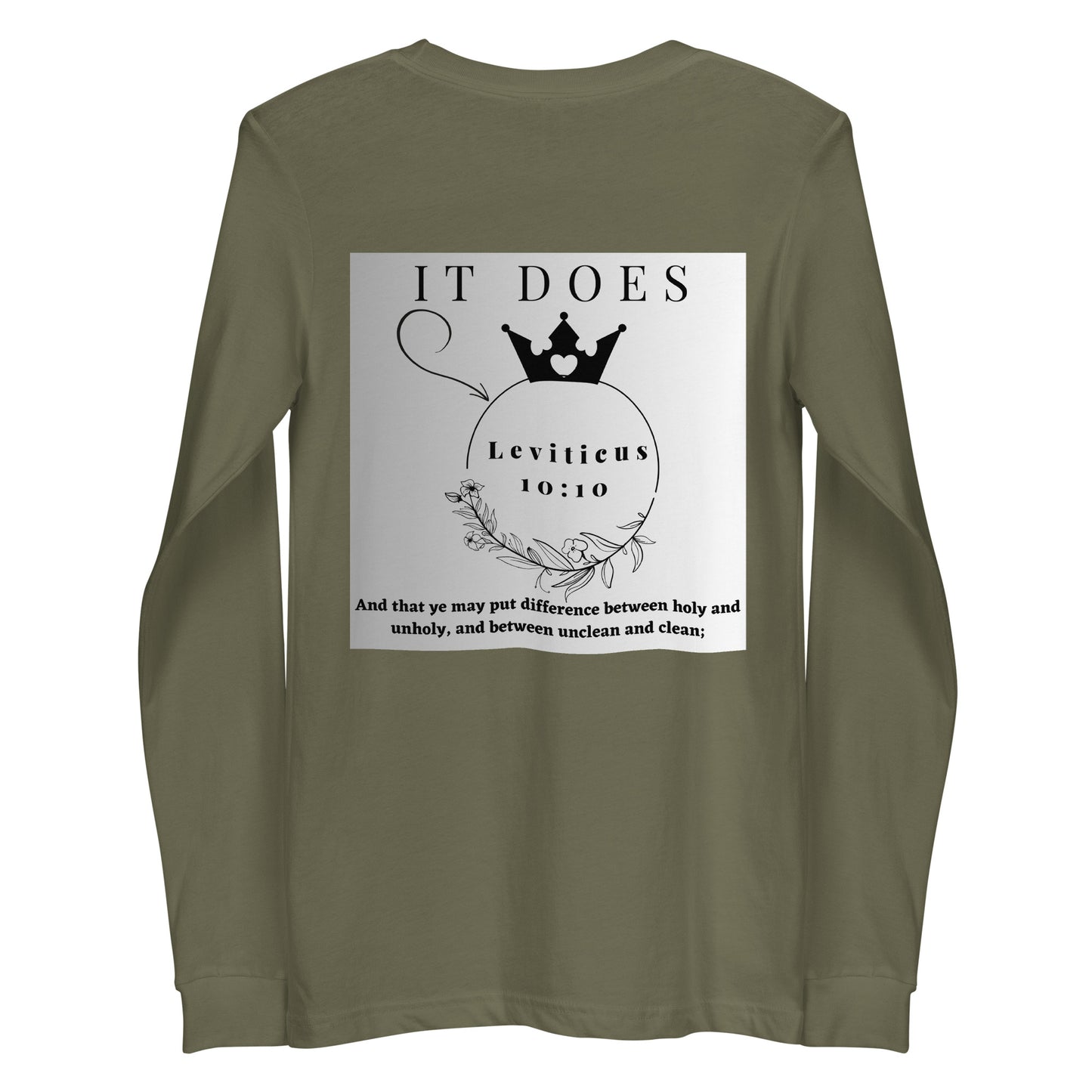 By Faith Make It Make Sense Leviticus 10:10 Unisex Long Sleeve Tee