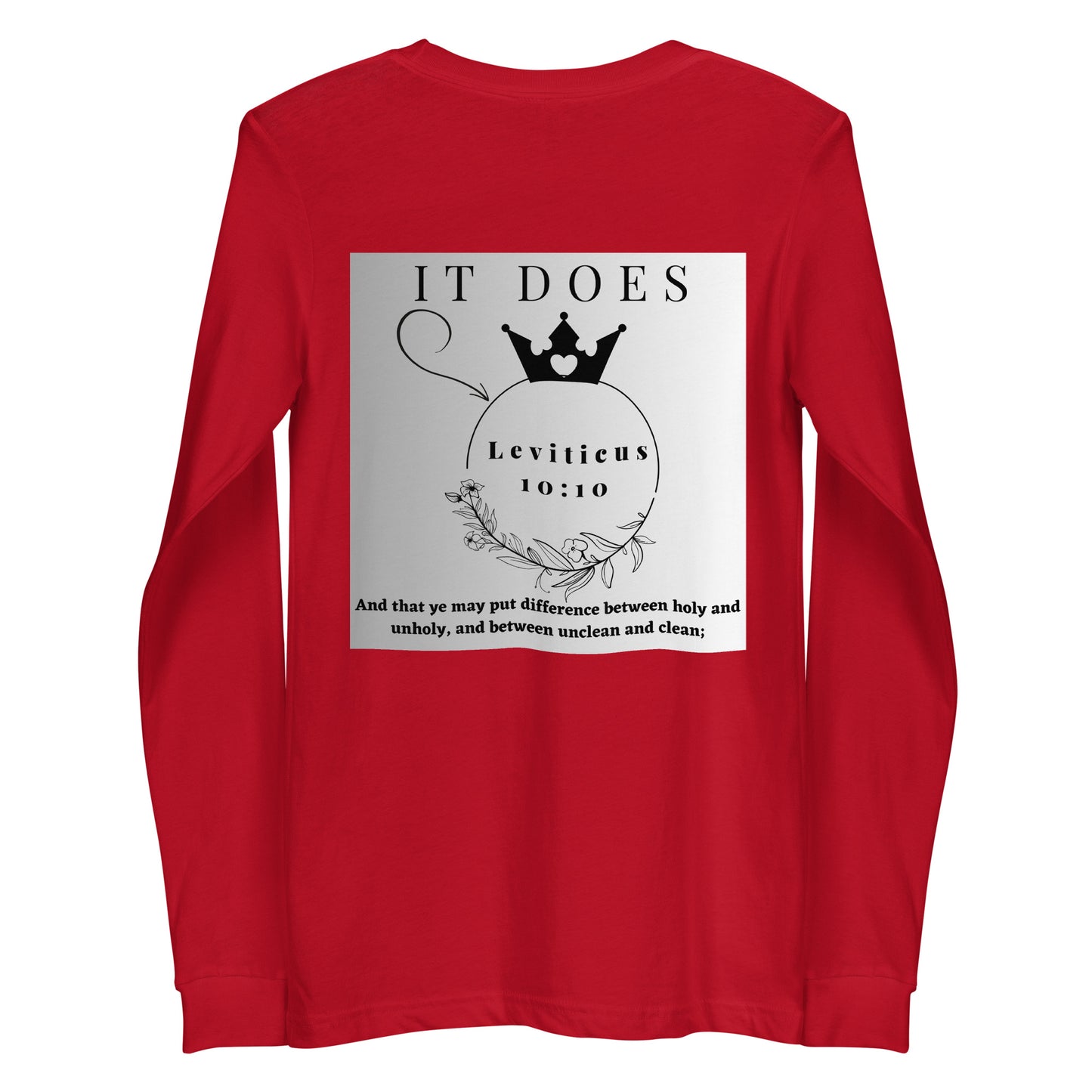 By Faith Make It Make Sense Leviticus 10:10 Unisex Long Sleeve Tee