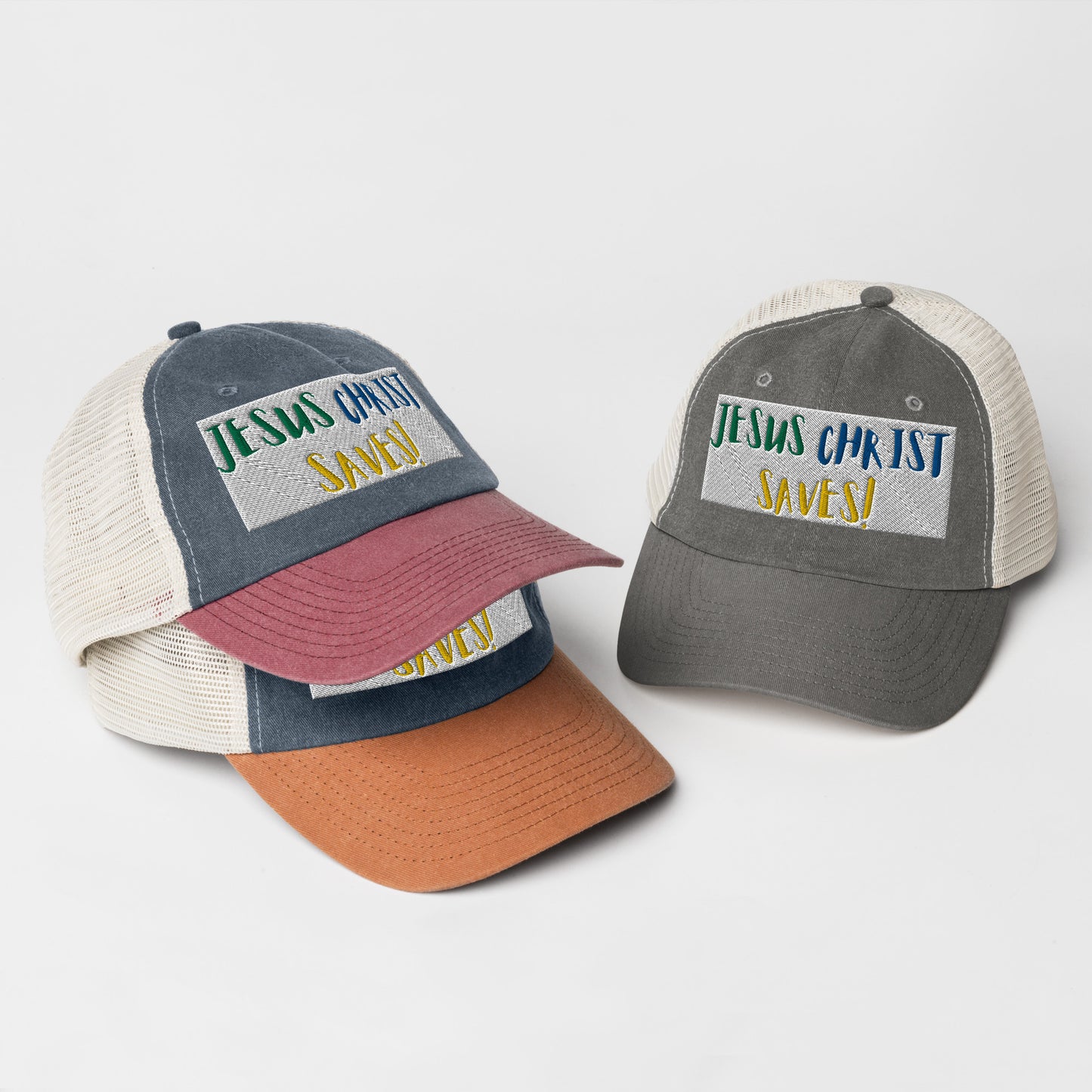 By Faith Jesus Christ Saves Pigment-Dyed Cap