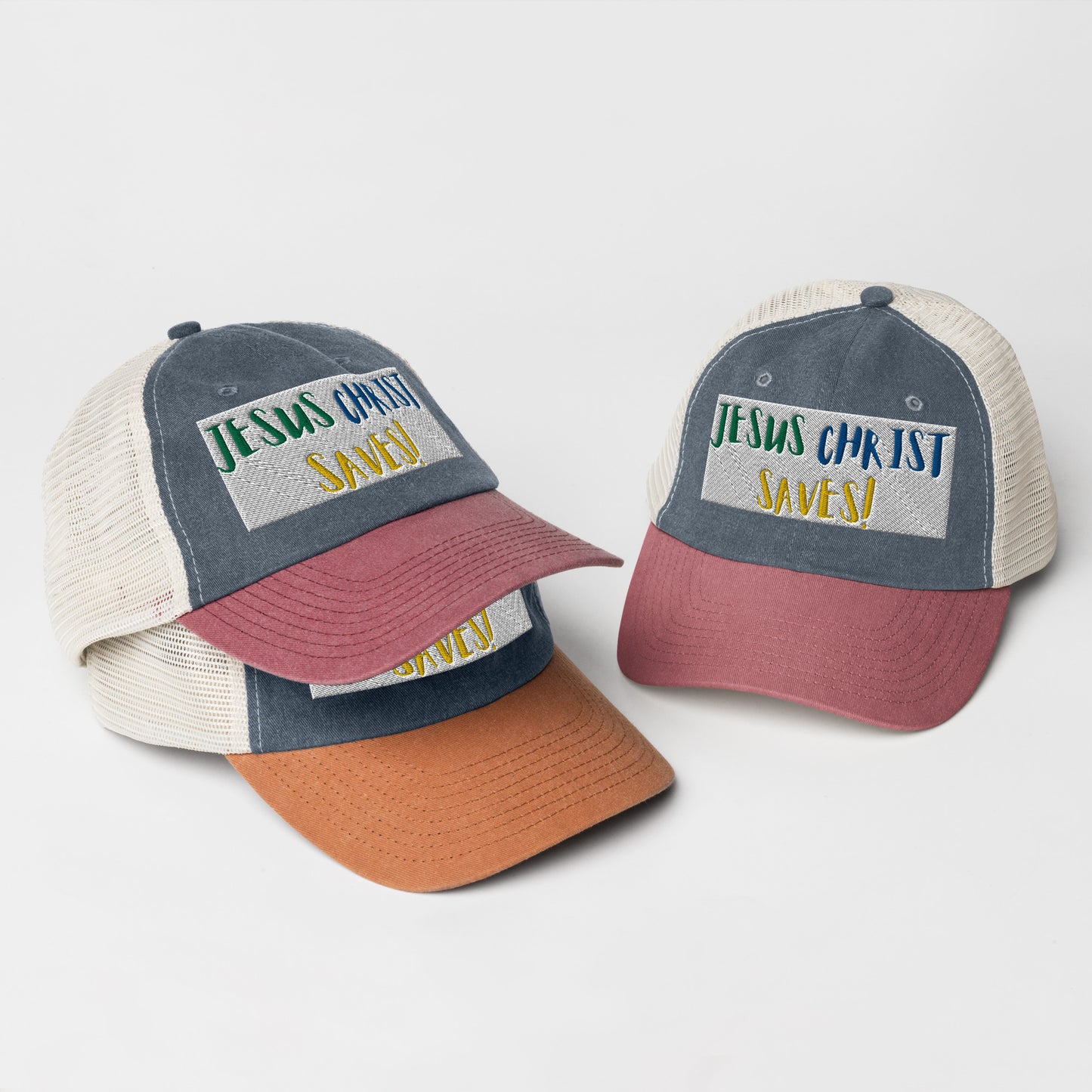 By Faith Jesus Christ Saves Pigment-Dyed Cap