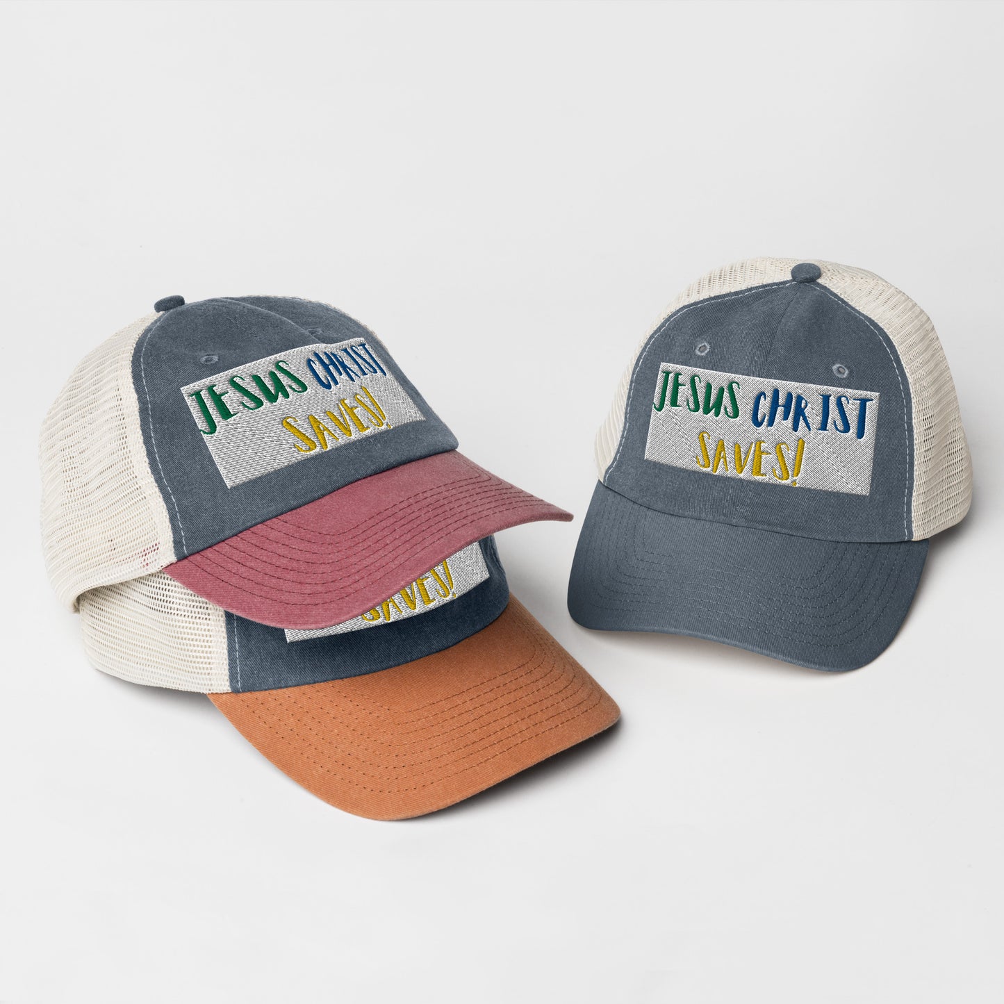 By Faith Jesus Christ Saves Pigment-Dyed Cap