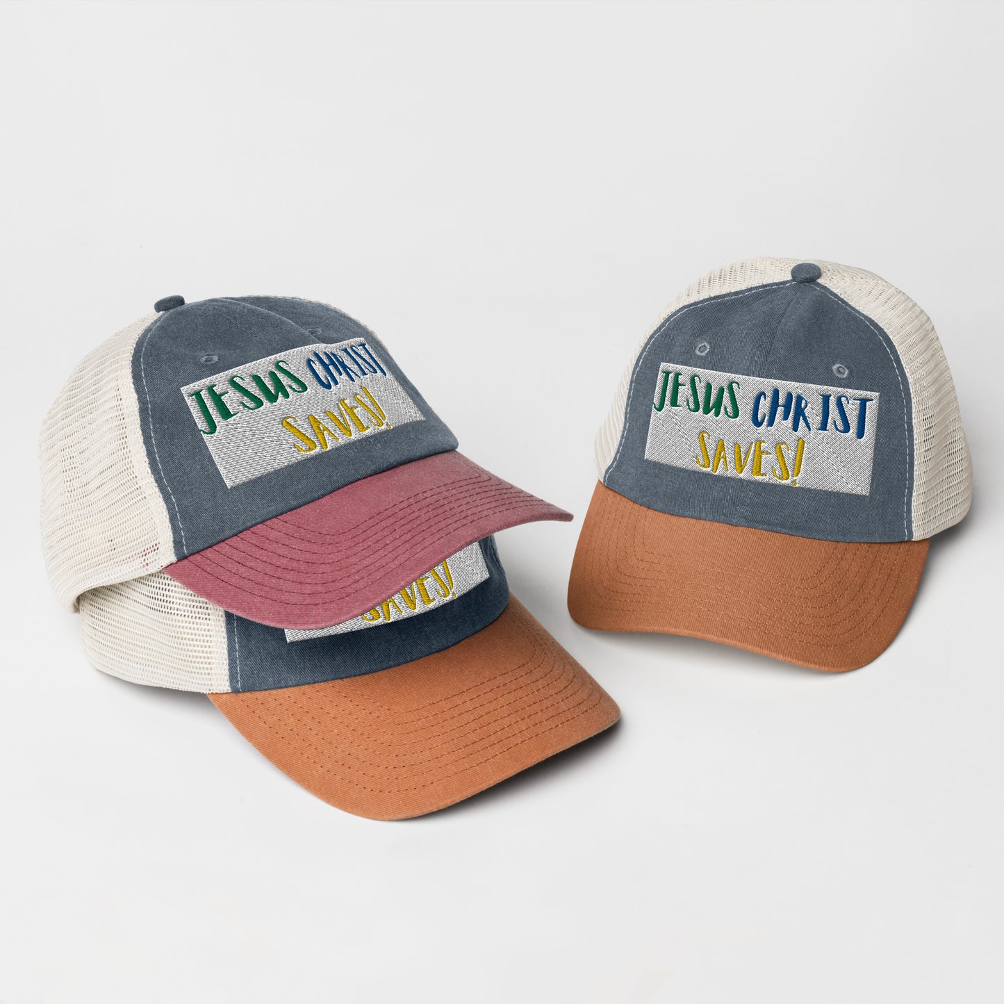 By Faith Jesus Christ Saves Pigment-Dyed Cap